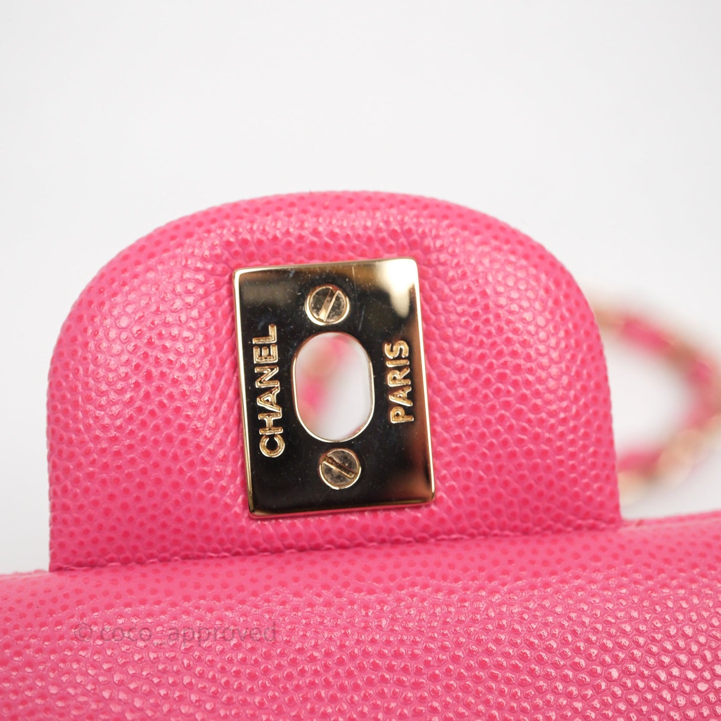 Chanel Small Classic Flap Quilted Hot Pink Caviar Gold Hardware