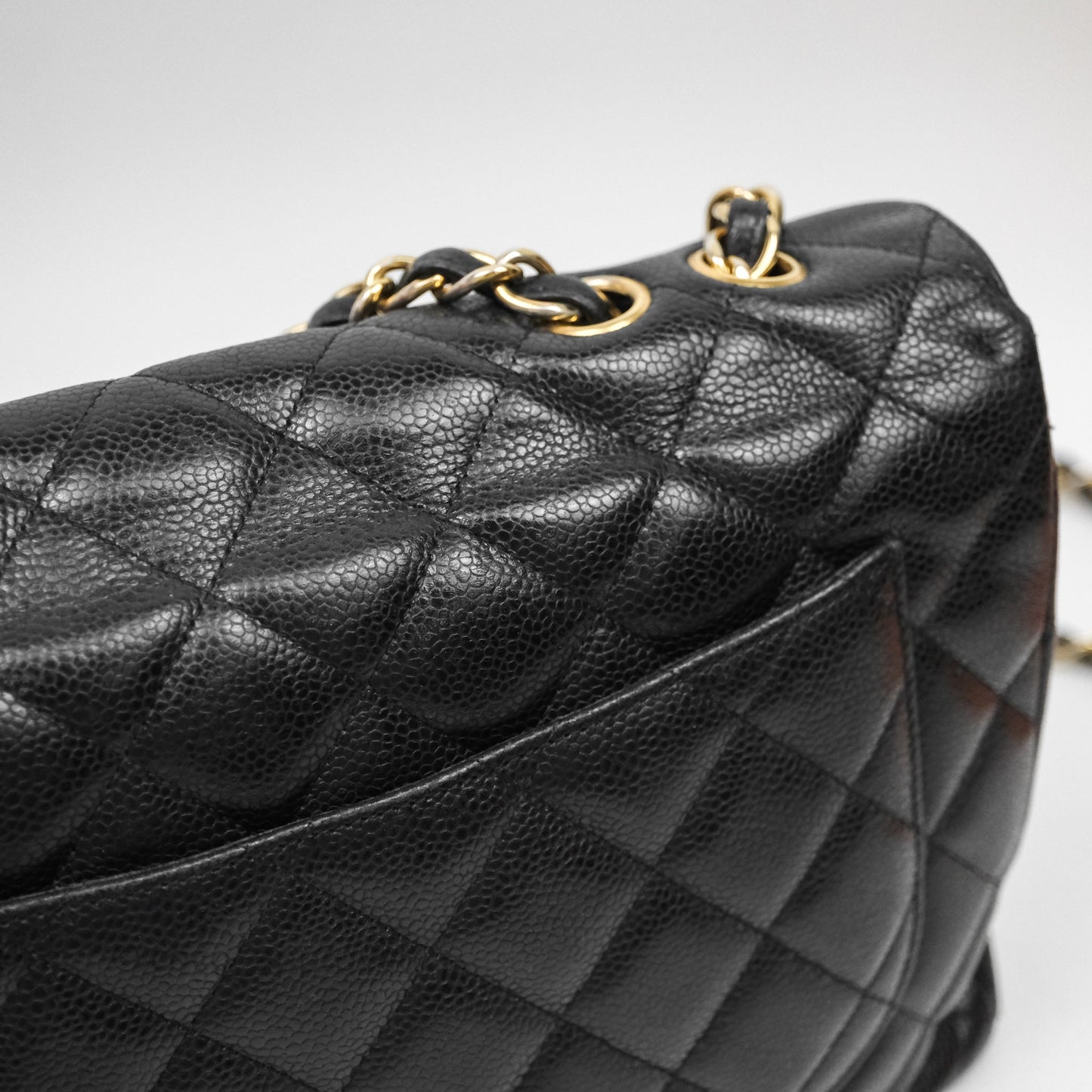 Chanel Jumbo Single Flap Black Caviar Gold Hardware⁣⁣