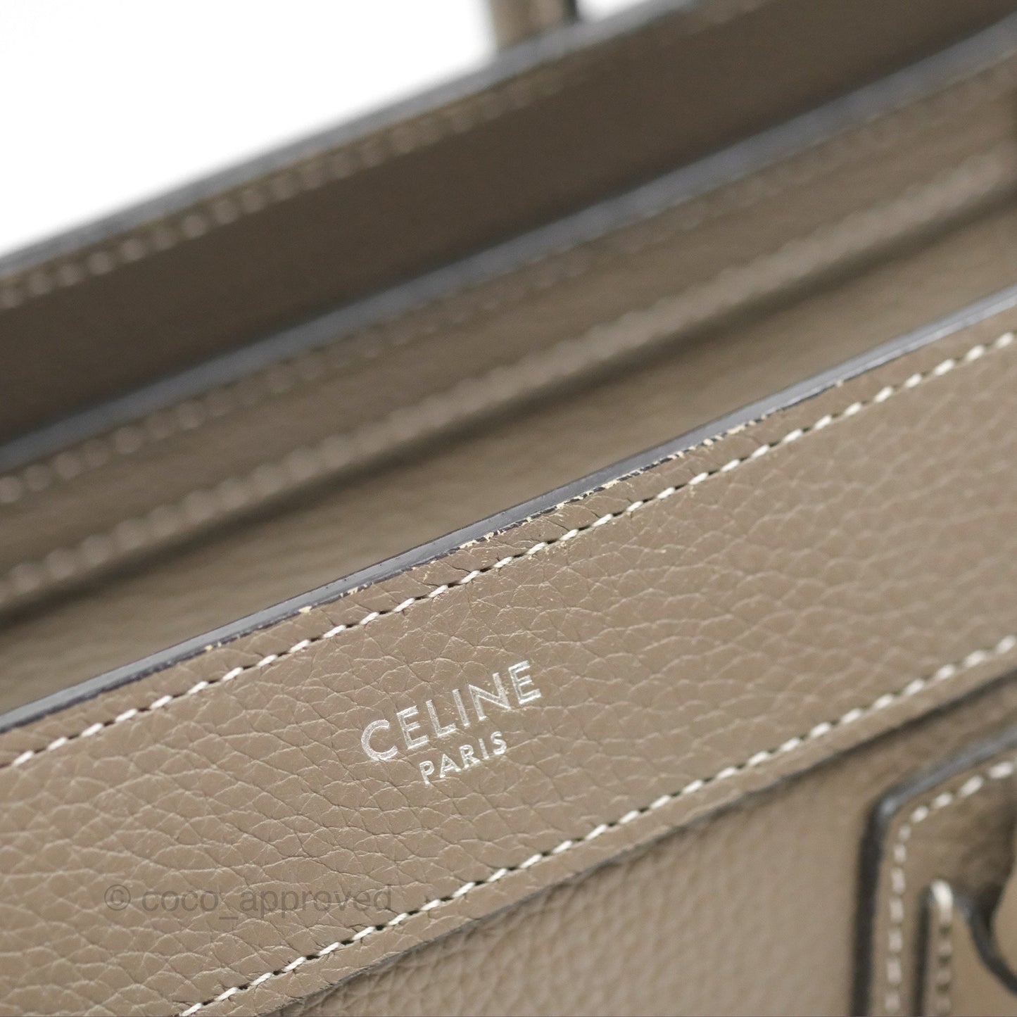 Celine Nano Luggage in Souris Drummed Calfskin