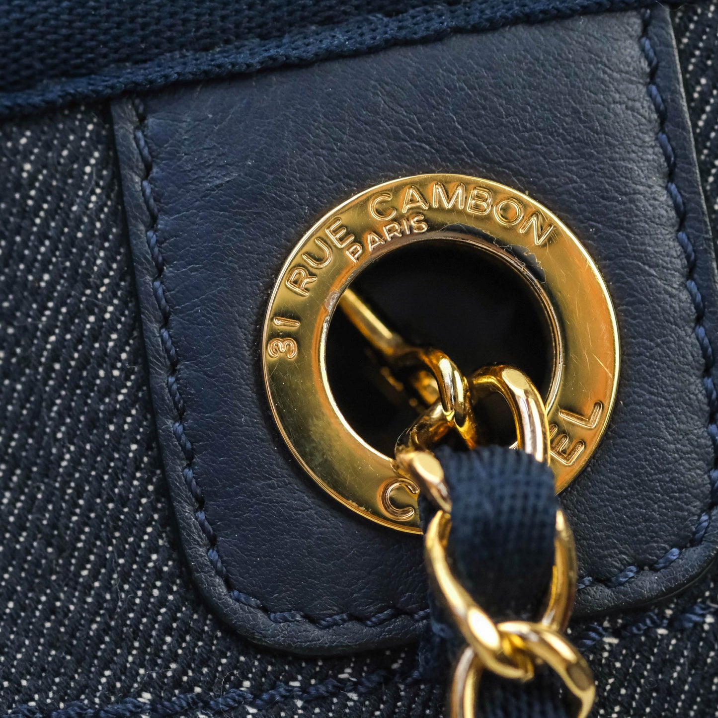 Chanel Denim Deauville Medium Tote Navy