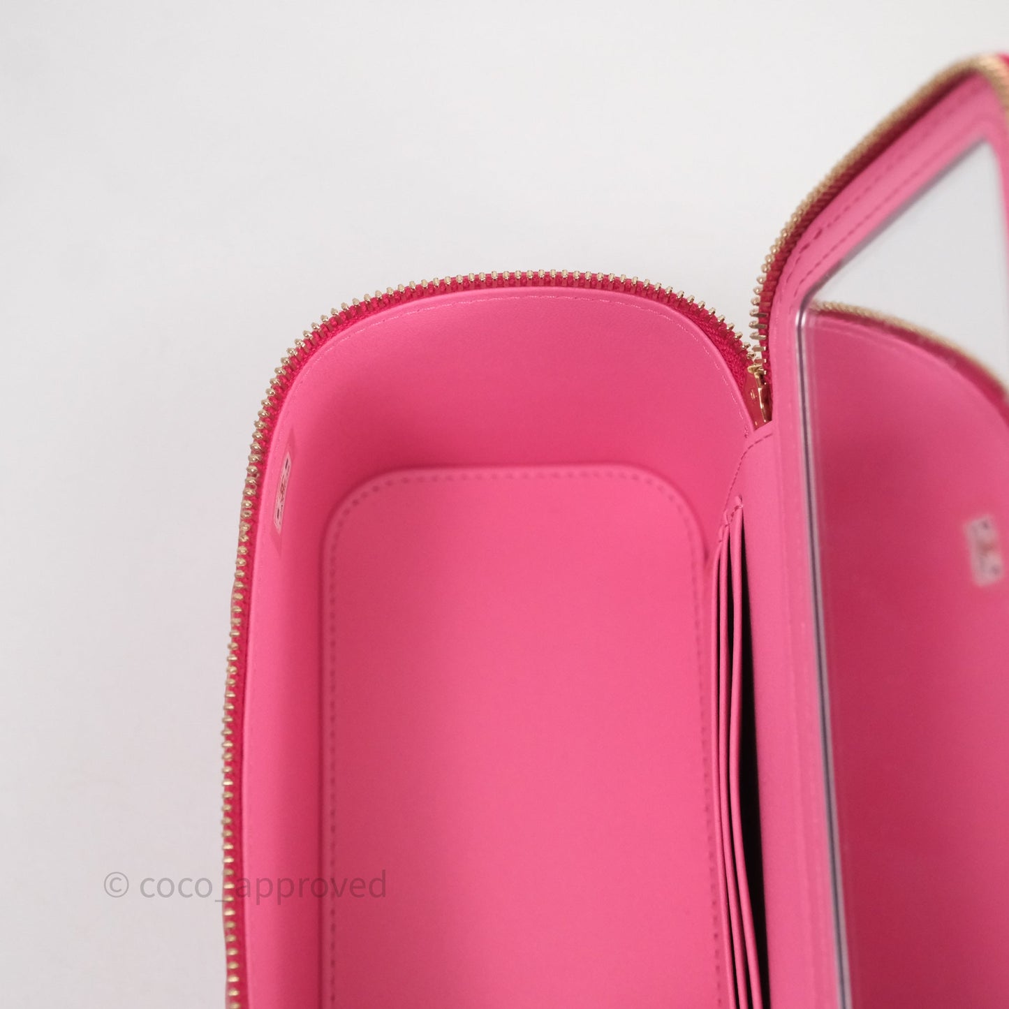 Chanel Vanity Rectangular Top Handle Pink Lambskin Gold Hardware