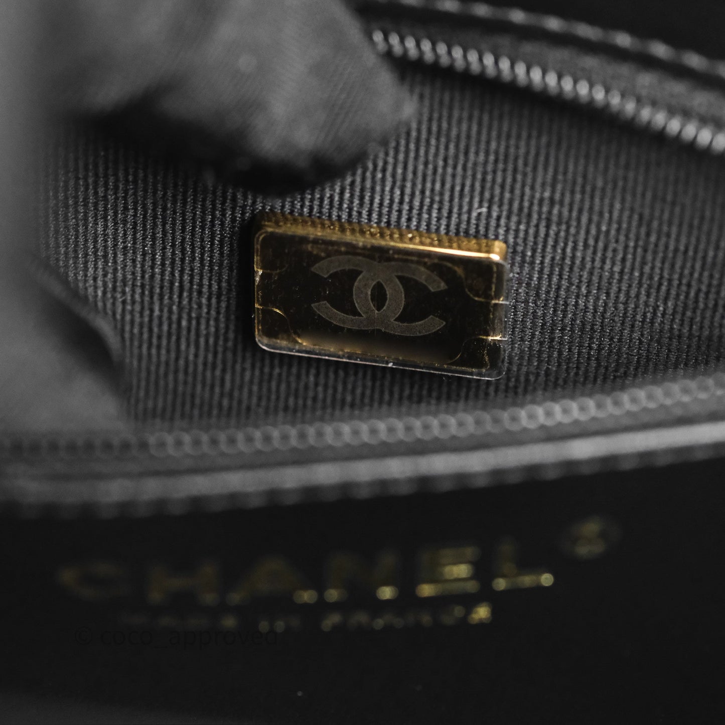 Chanel Kelly Bag Quilted Black Shiny Crumpled Calfskin Aged Gold Hardware
