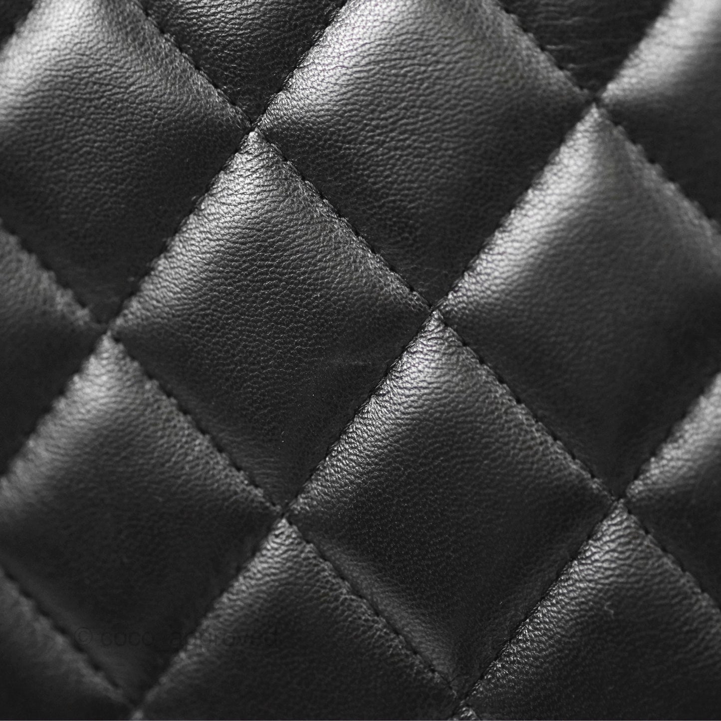Chanel Quilted Maxi Double Flap Black Lambskin Silver Hardware