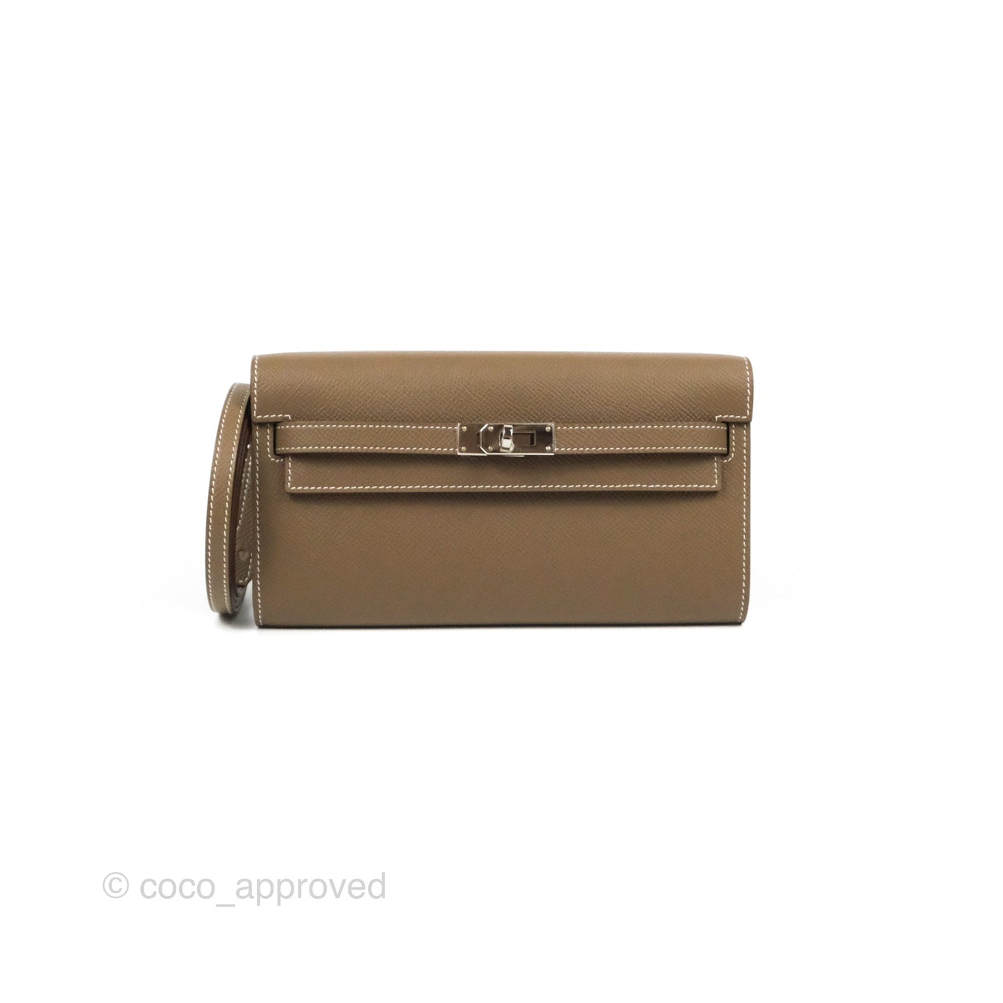 Hermès Kelly To Go Wallet Etoupe Epsom Palladium Hardware