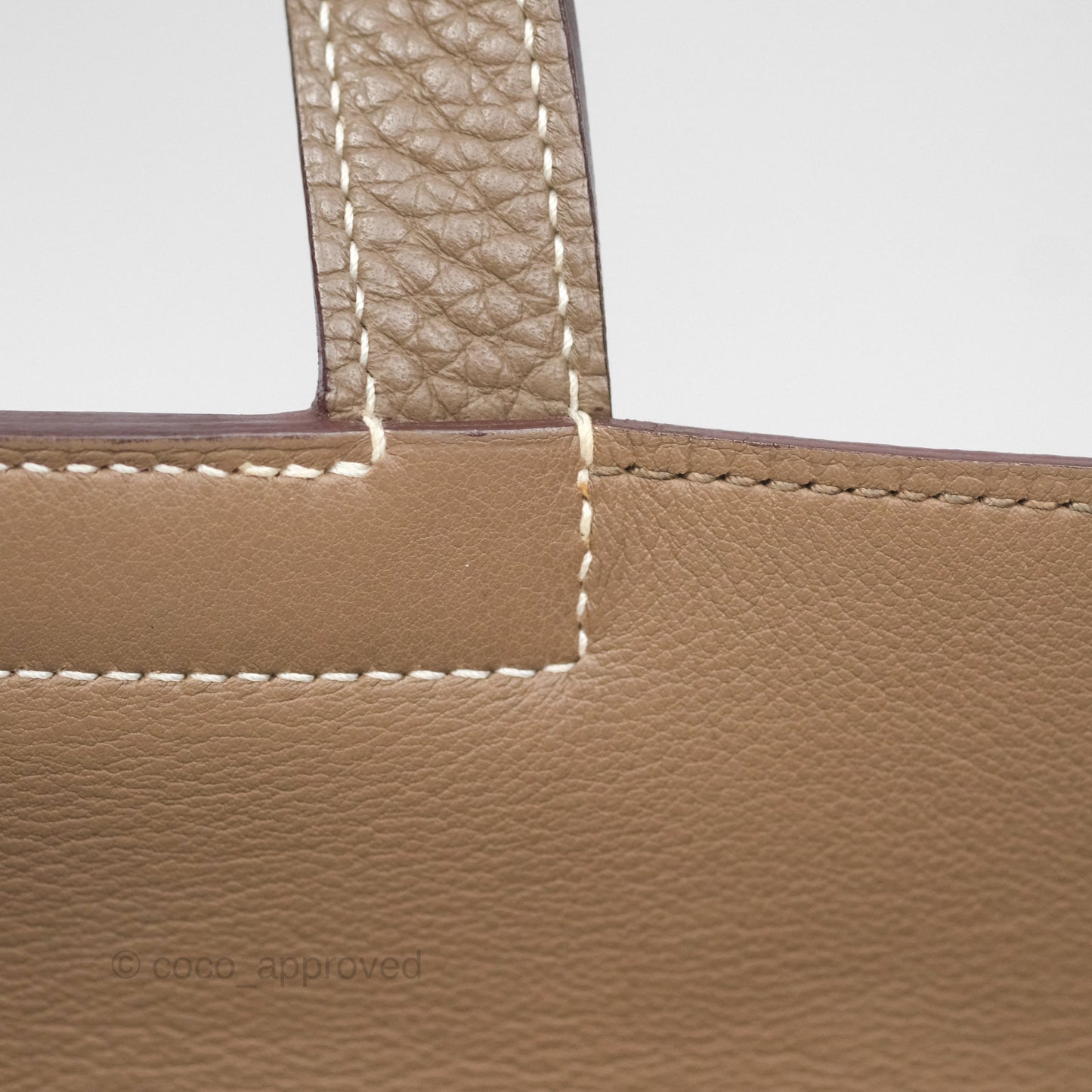Hermès Halzan 31 Etoupe Clemence Palladium Hardware