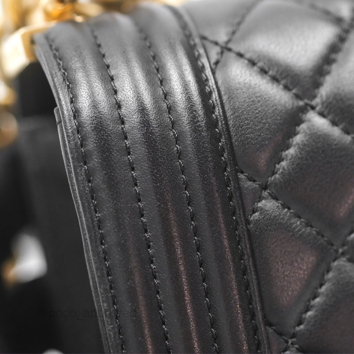 Chanel Small Boy Black Lambskin Aged Gold Hardware