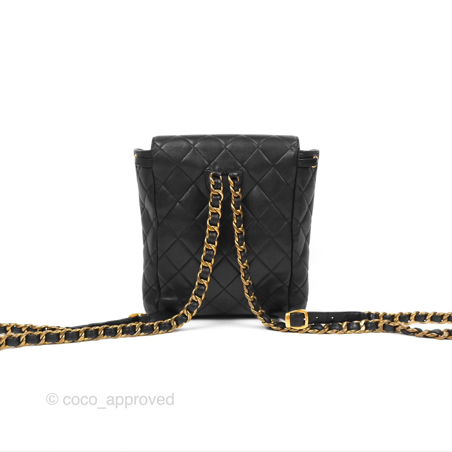 Chanel Vintage CC Duma Backpack Black Lambskin 24K Gold Hardware