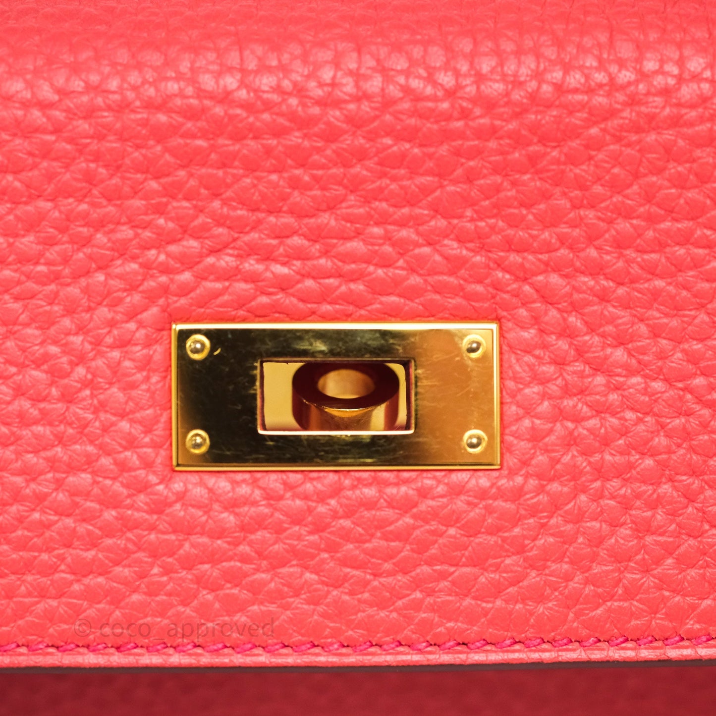 Hermès Kelly 28 Rose Jaipur Retourne Togo Gold Hardware