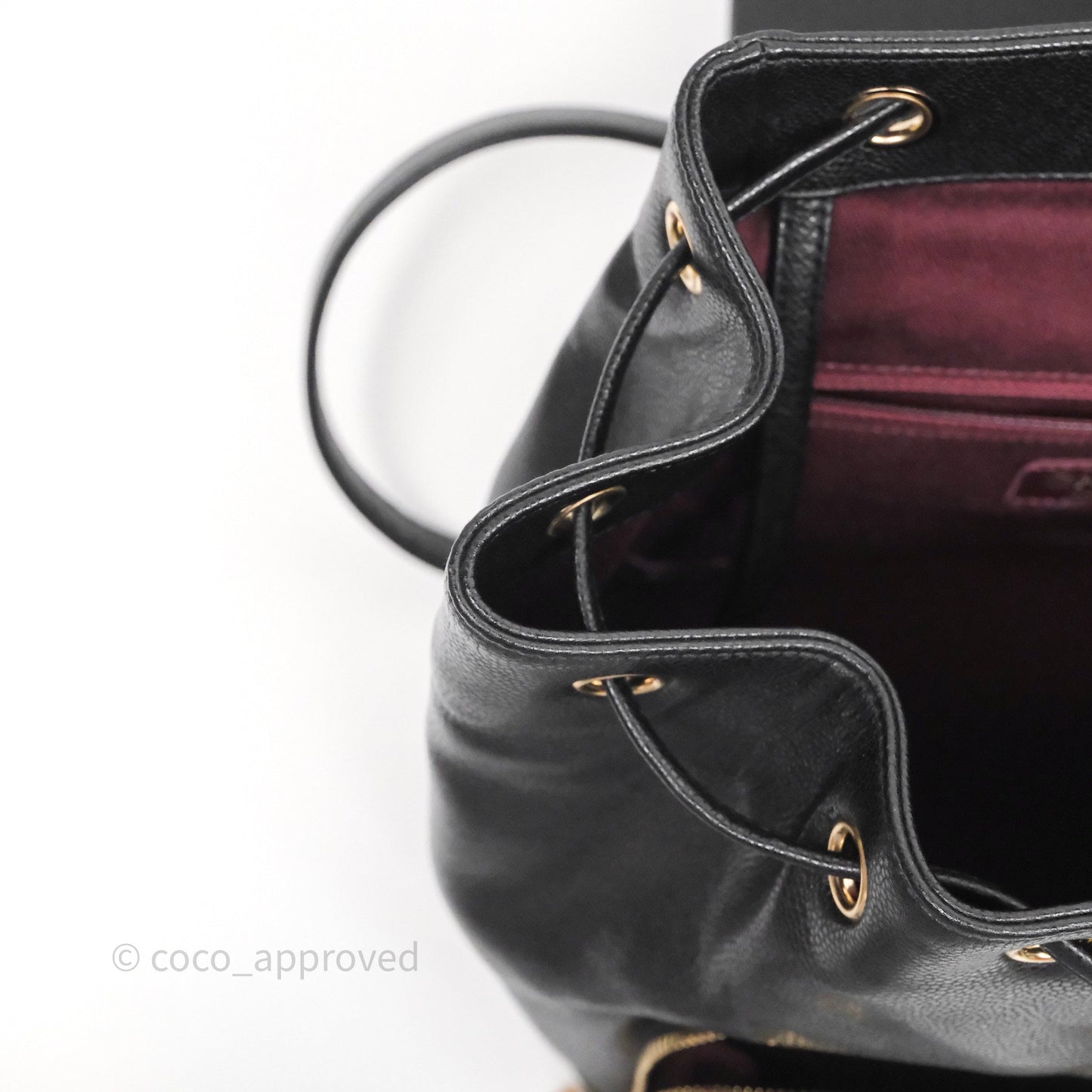 Chanel Quilted Business Affinity Backpack Black Caviar Light Gold Hardware