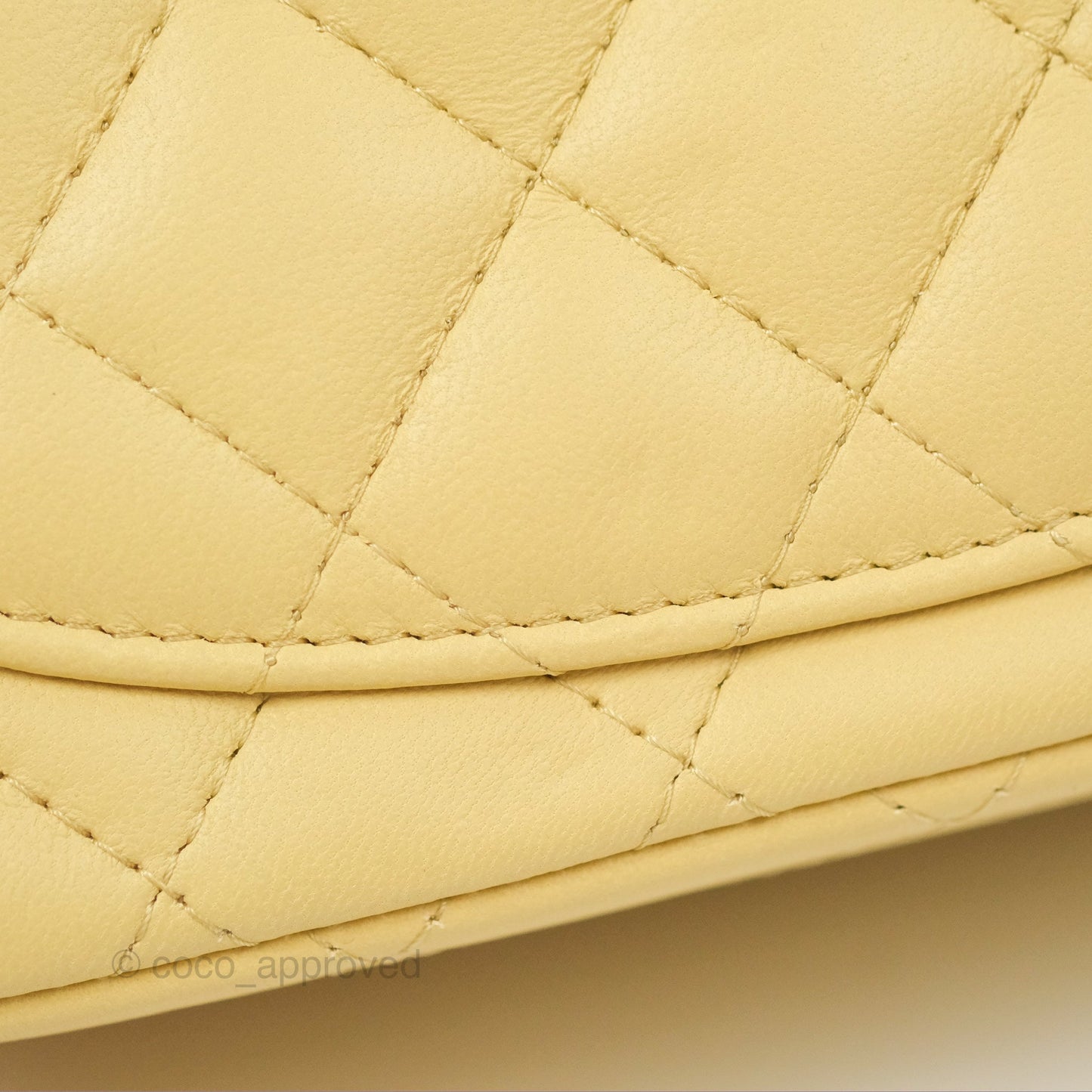 Chanel Mini Square Quilted Yellow Lambskin Gold Hardware