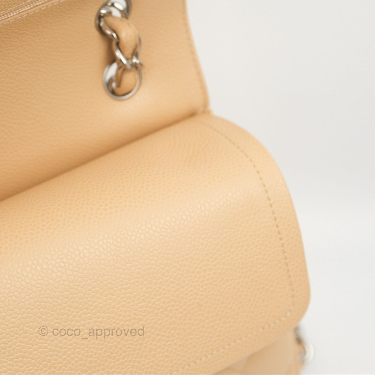 Chanel Jumbo Double Flap Beige Caviar Silver Hardware⁣⁣