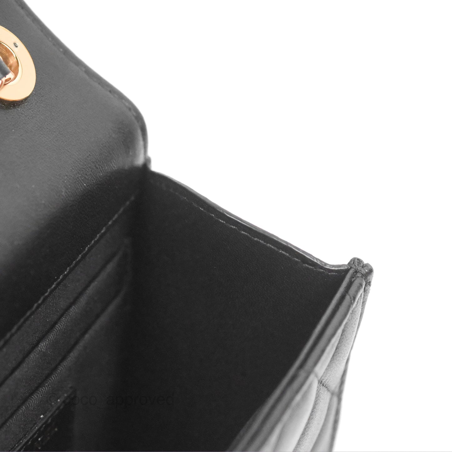 Chanel Mini Quilted Trendy CC Clutch With Chain Black Lambskin Rose Gold Hardware