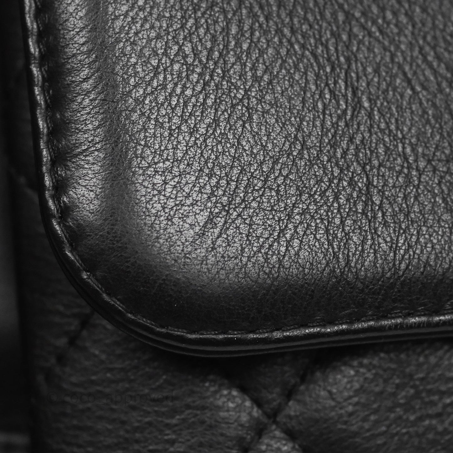 Chanel Side Chain Compartment Flap Black Calfskin Aged Gold Hardware