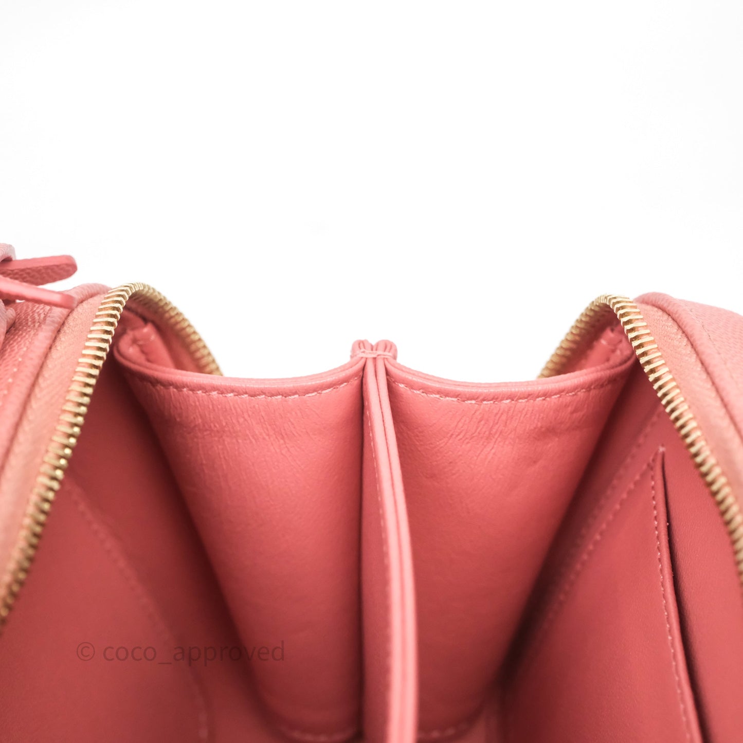 Chanel Quilted Small CC Filigree Vanity Case Pink Caviar Aged Gold Hardware