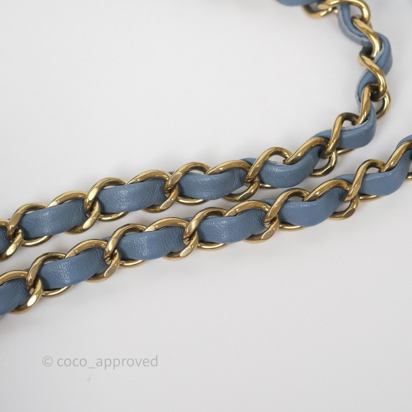 Chanel Quilted Small Double Flap Blue Printed Denim Gold Hardware