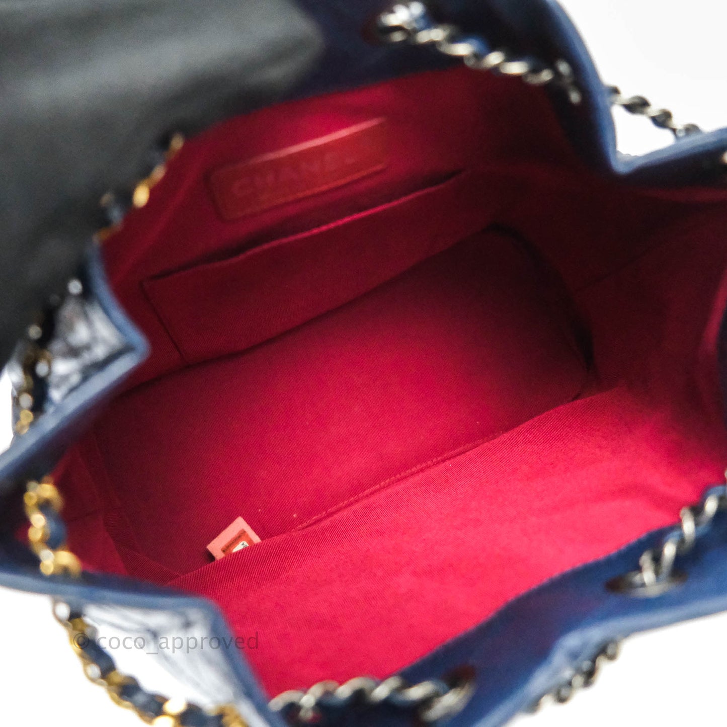 Chanel Small Gabrielle Backpack Navy Black Aged Calfskin