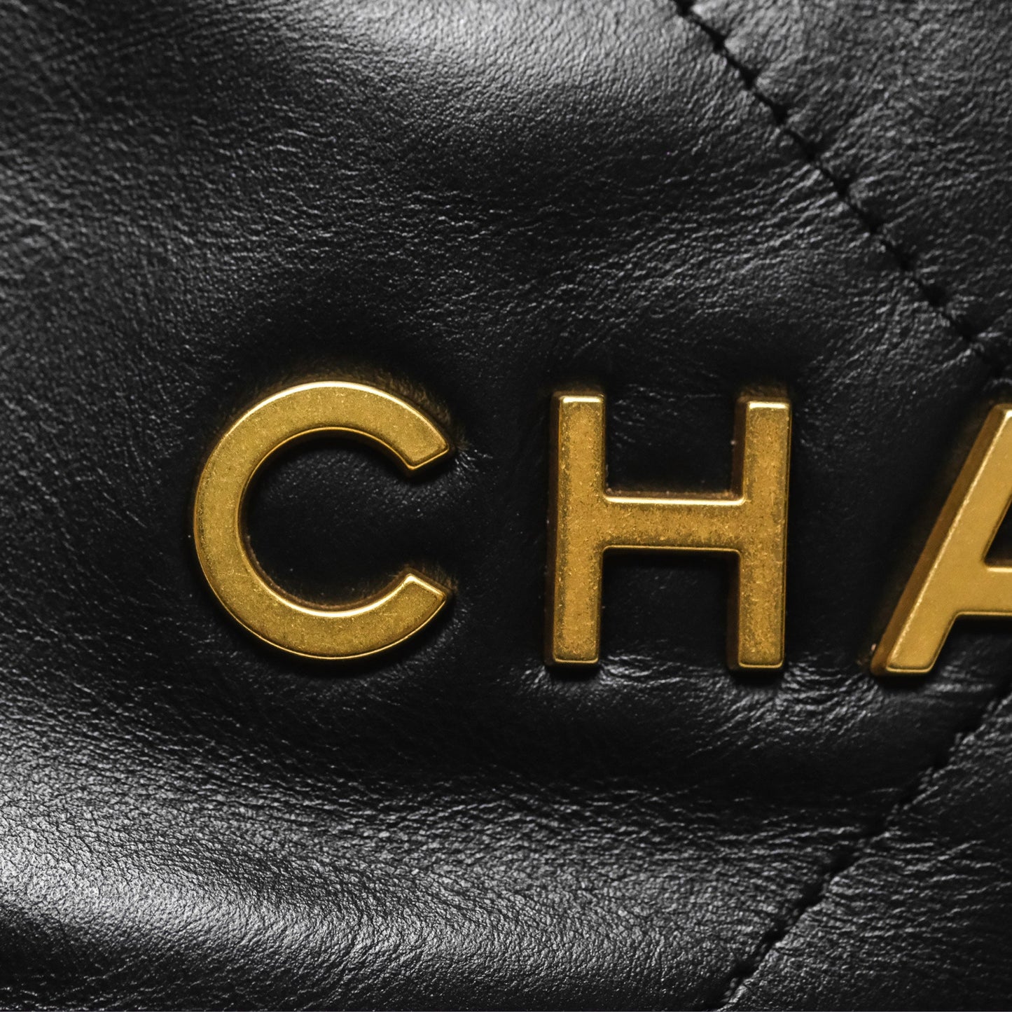 Chanel 22 Mini Bag Black Crumpled Calfskin Aged Gold Hardware