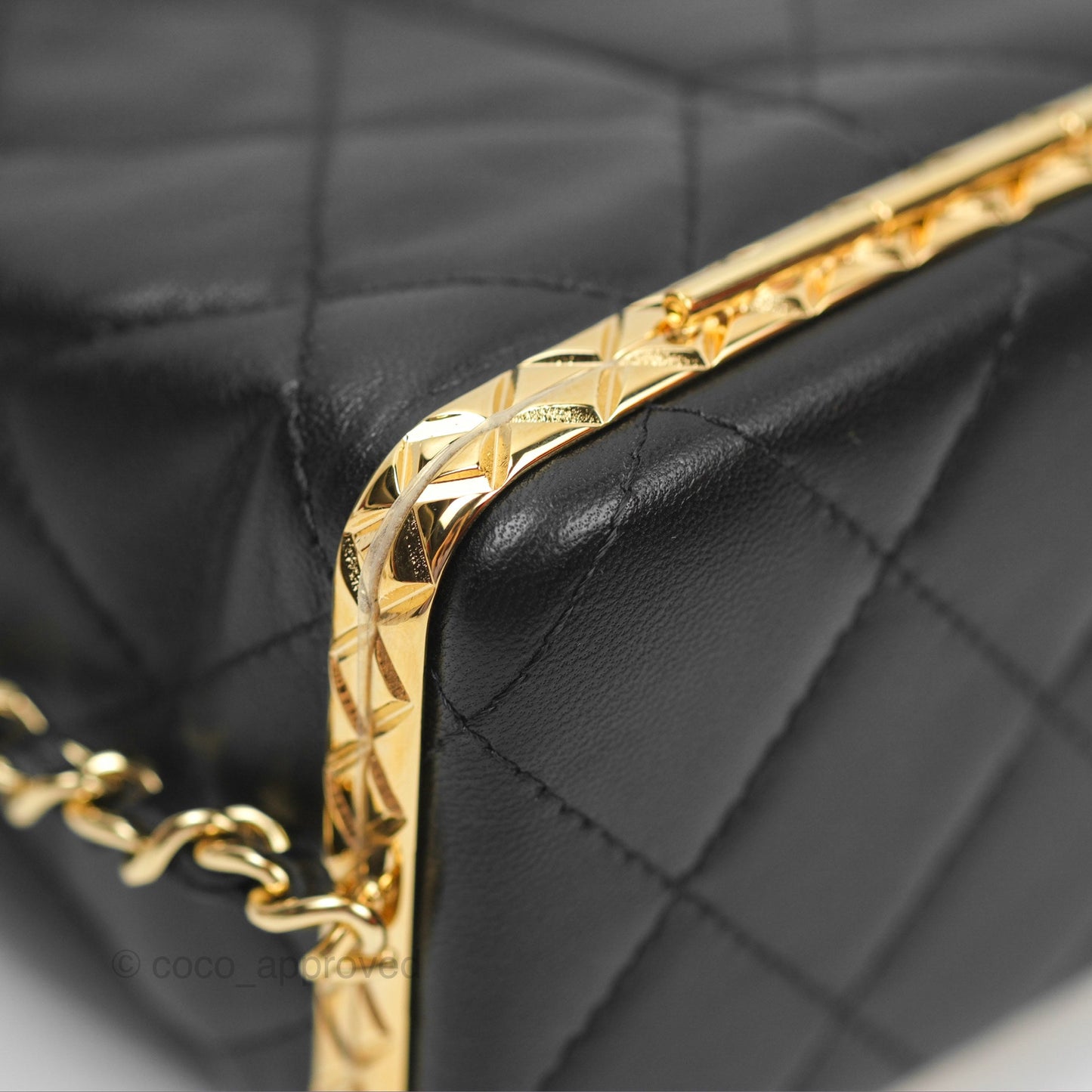 Chanel Small Bucket With Chain Black Lambskin Gold Hardware