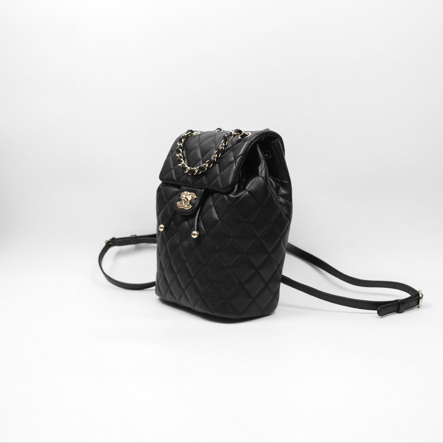 Chanel Small Urban Spirit Backpack Black Caviar Gold Hardware