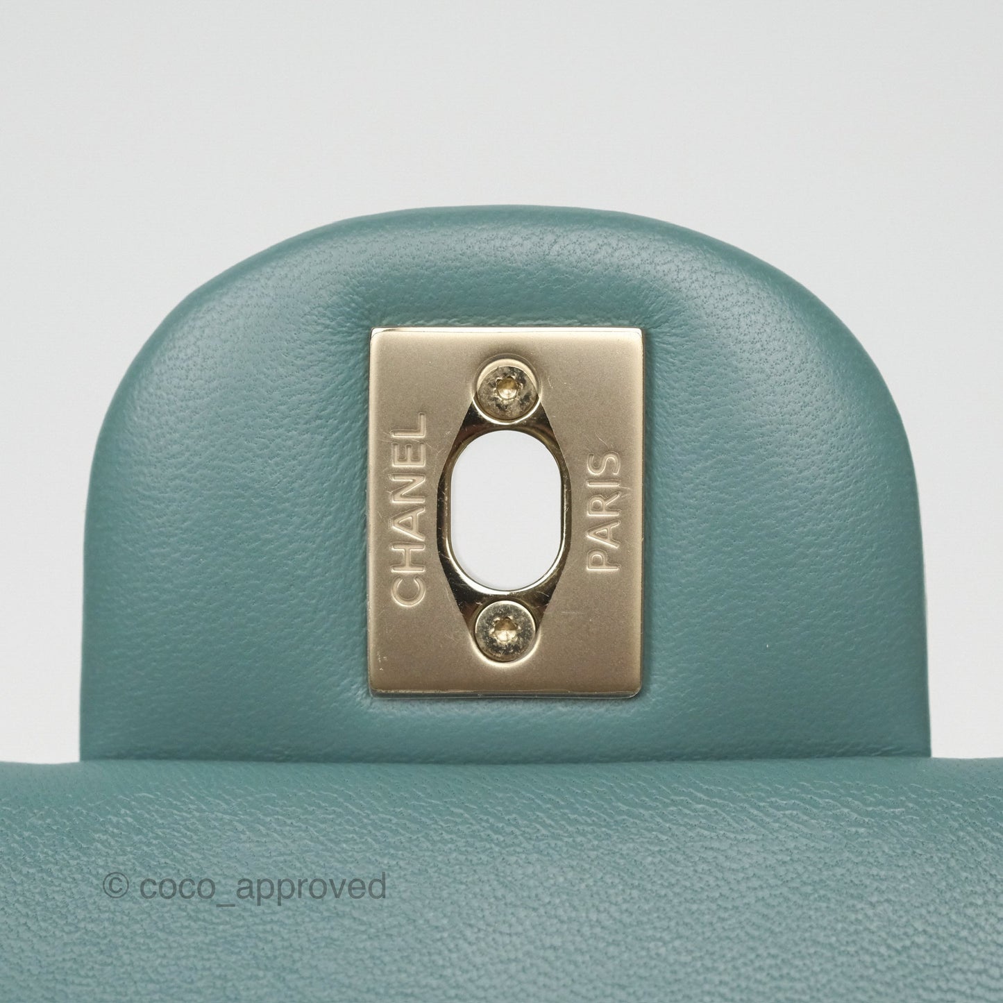 Chanel Quilted Mini Rectangular Flap Turquoise Blue Lambskin Gold Hardware