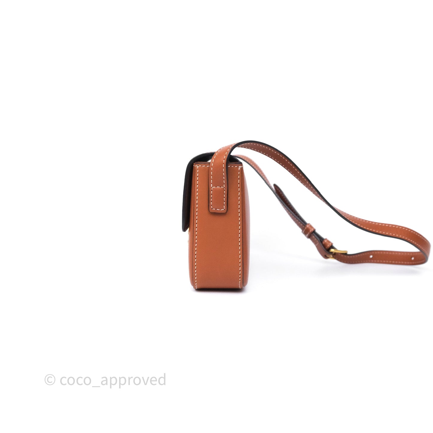Celine Triomphe Shoulder Bag Tan Calfskin
