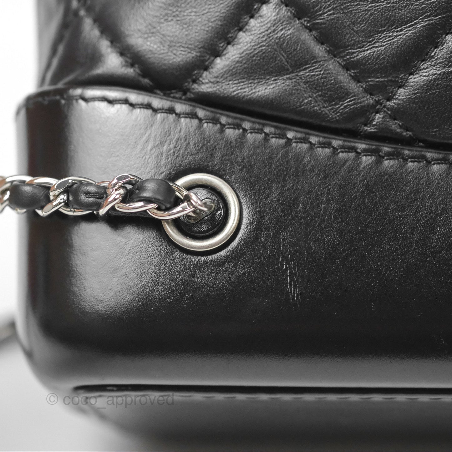 Chanel Small Gabrielle Backpack Quilted Black Aged Calfskin