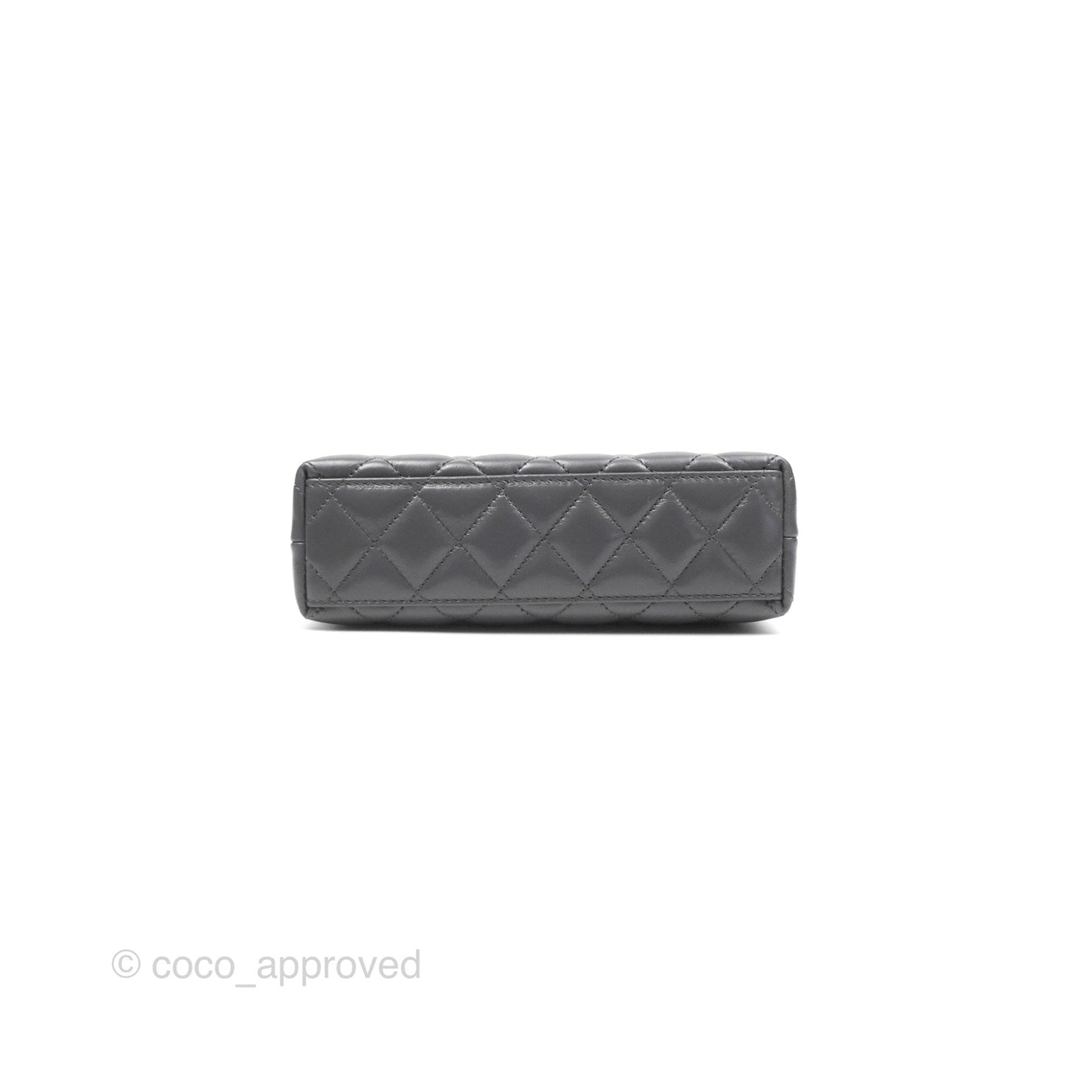 Chanel Kelly Bag Quilted Grey Shiny Calfskin Aged Gold Hardware