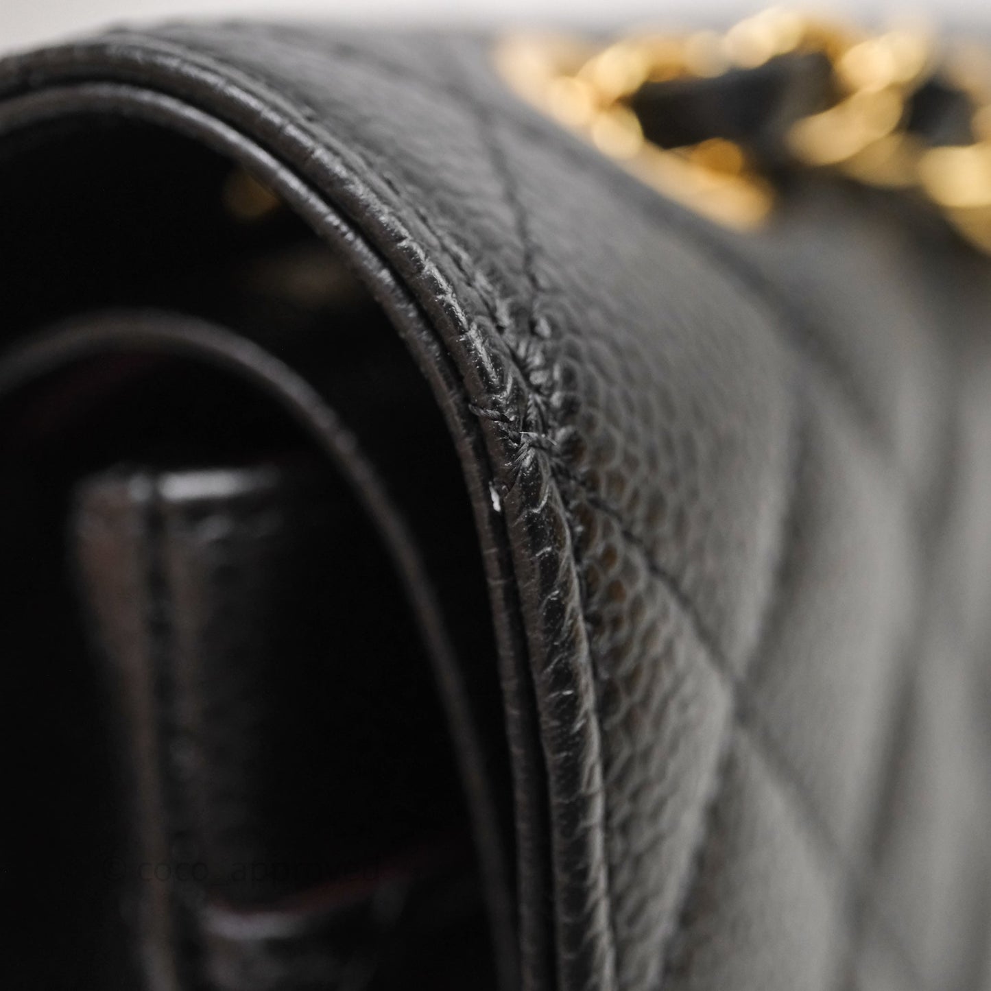 Chanel Medium Classic Flap Quilted Black Caviar Gold Hardware