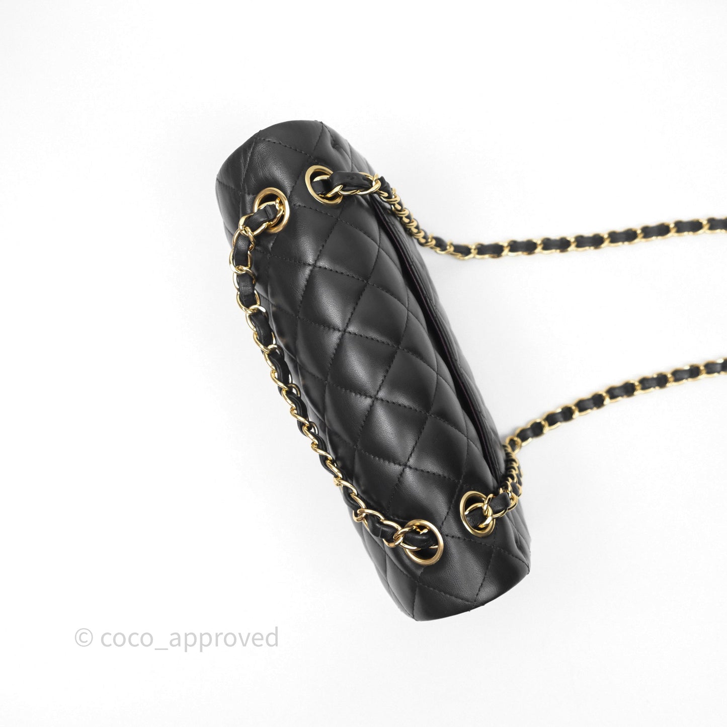 Chanel Small Classic Flap Quilted Black Lambskin Gold Hardware