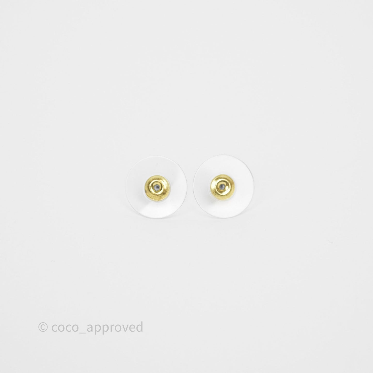 Chanel Crystal CC Earrings Gold Tone 24V