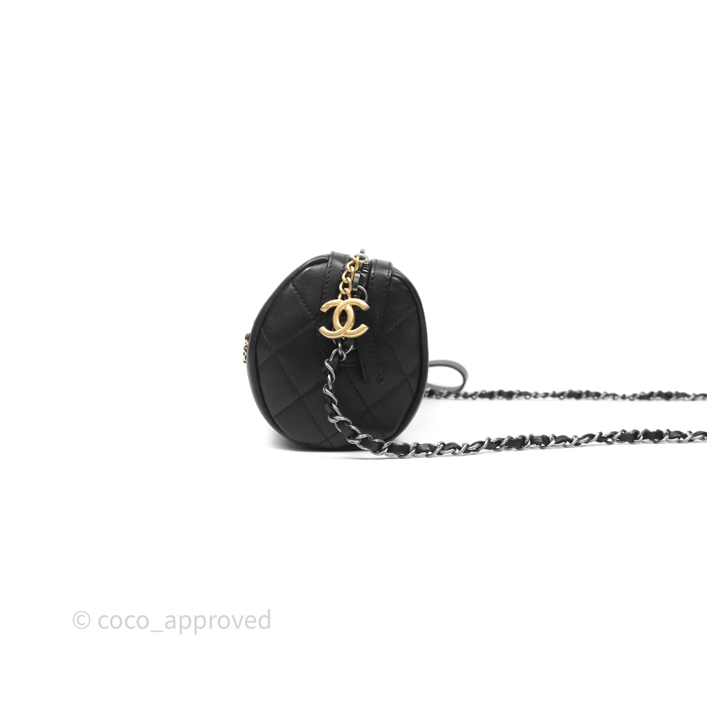 Chanel Logo Bowling Bag Black Calfskin Mixed Hardware