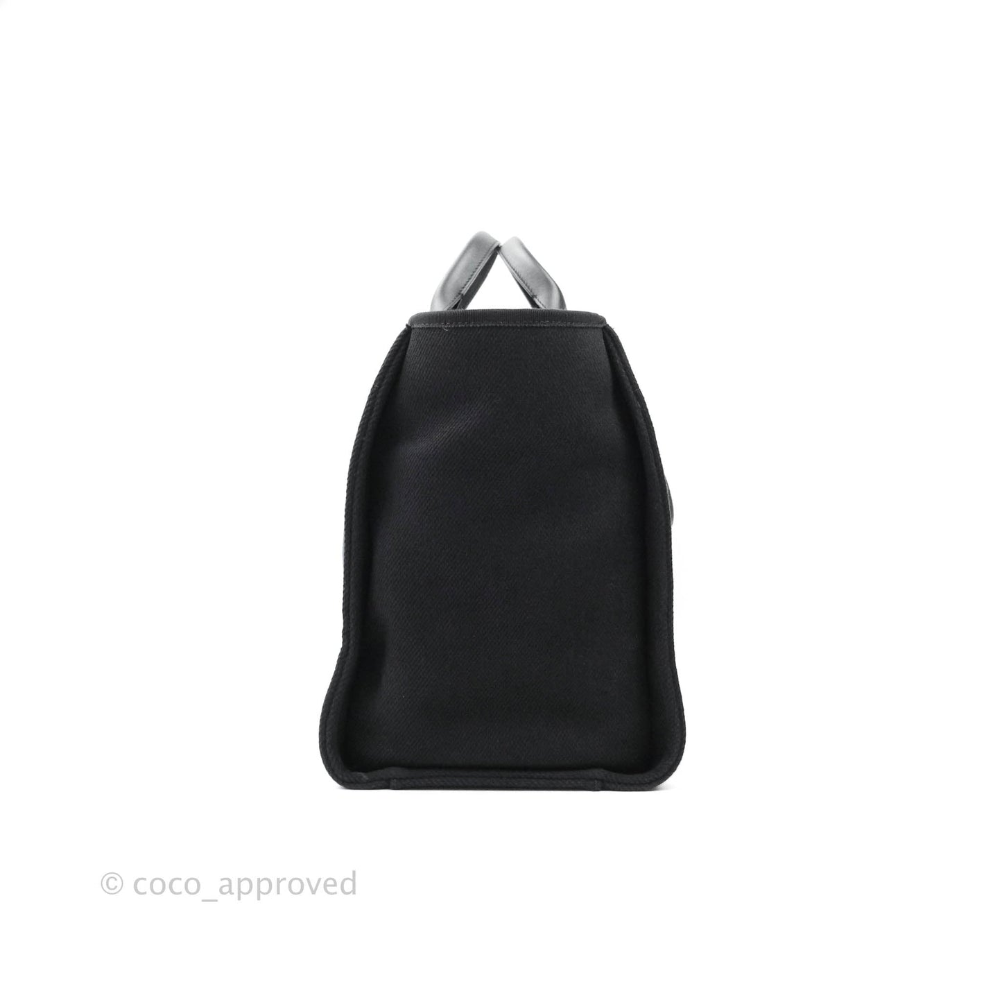 Chanel Medium Deauville Black Canvas Imitation Pearl