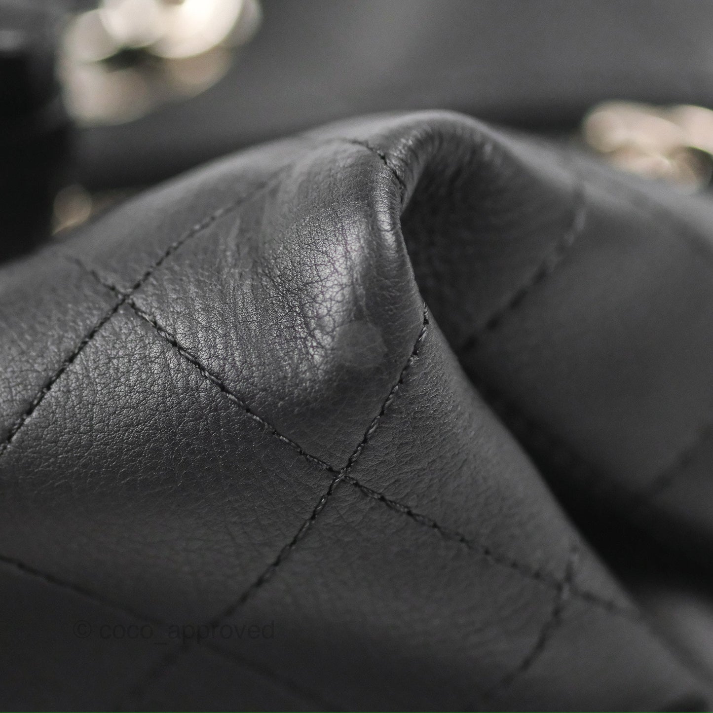 Chanel Flat Quilted Boston Bag Black Calfskin Silver Hardware