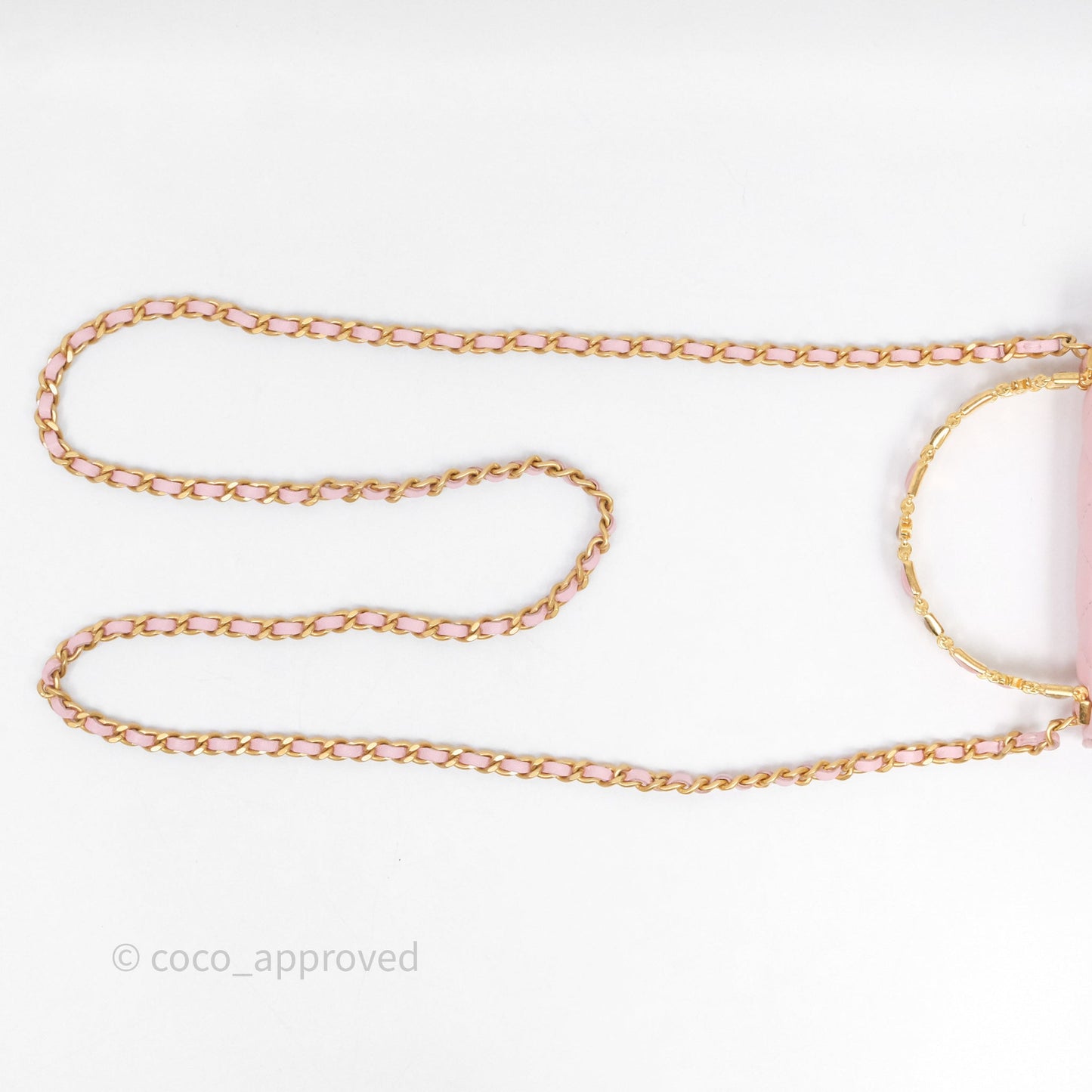 Chanel Mini Enamel Handle Clutch on Chain Pink Lambskin Gold Hardware