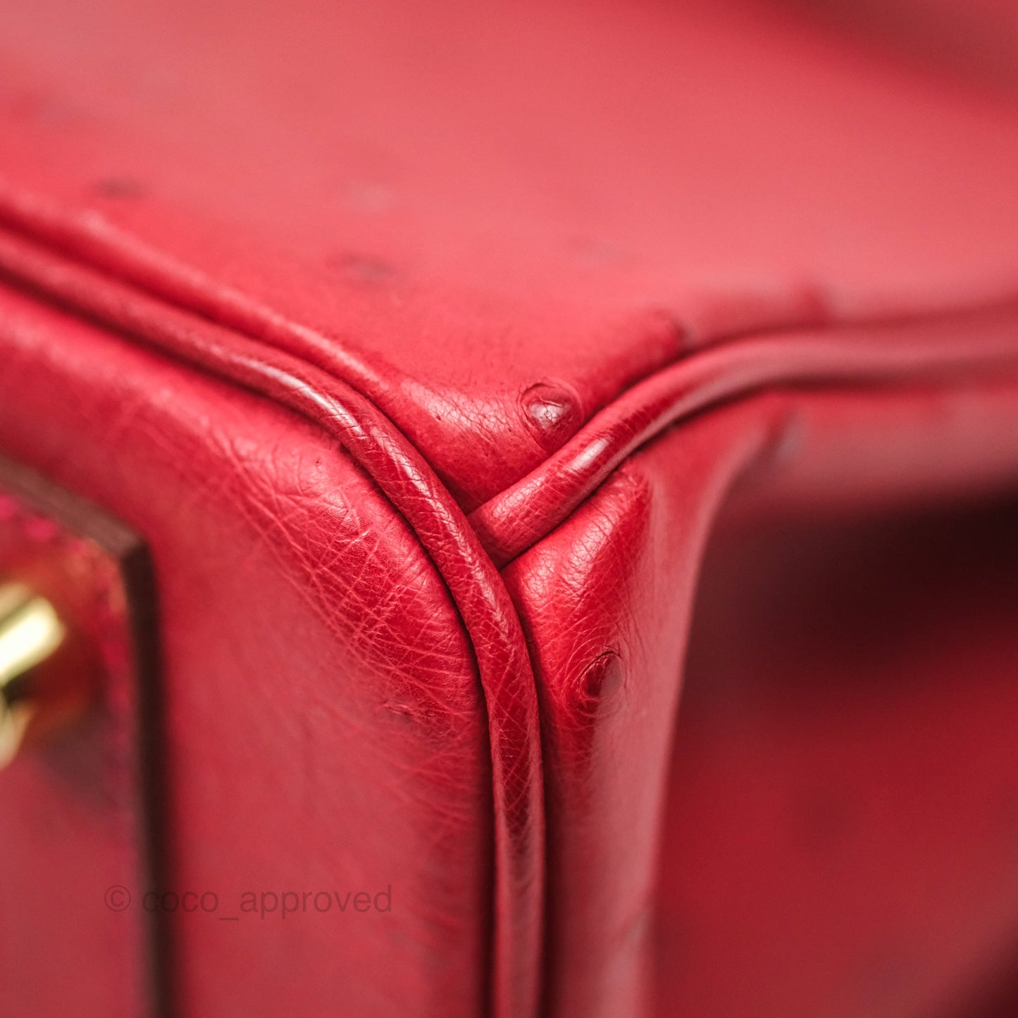Hermès Birkin Retourne 30 Rouge Vif 53 Ostrich Gold Hardware