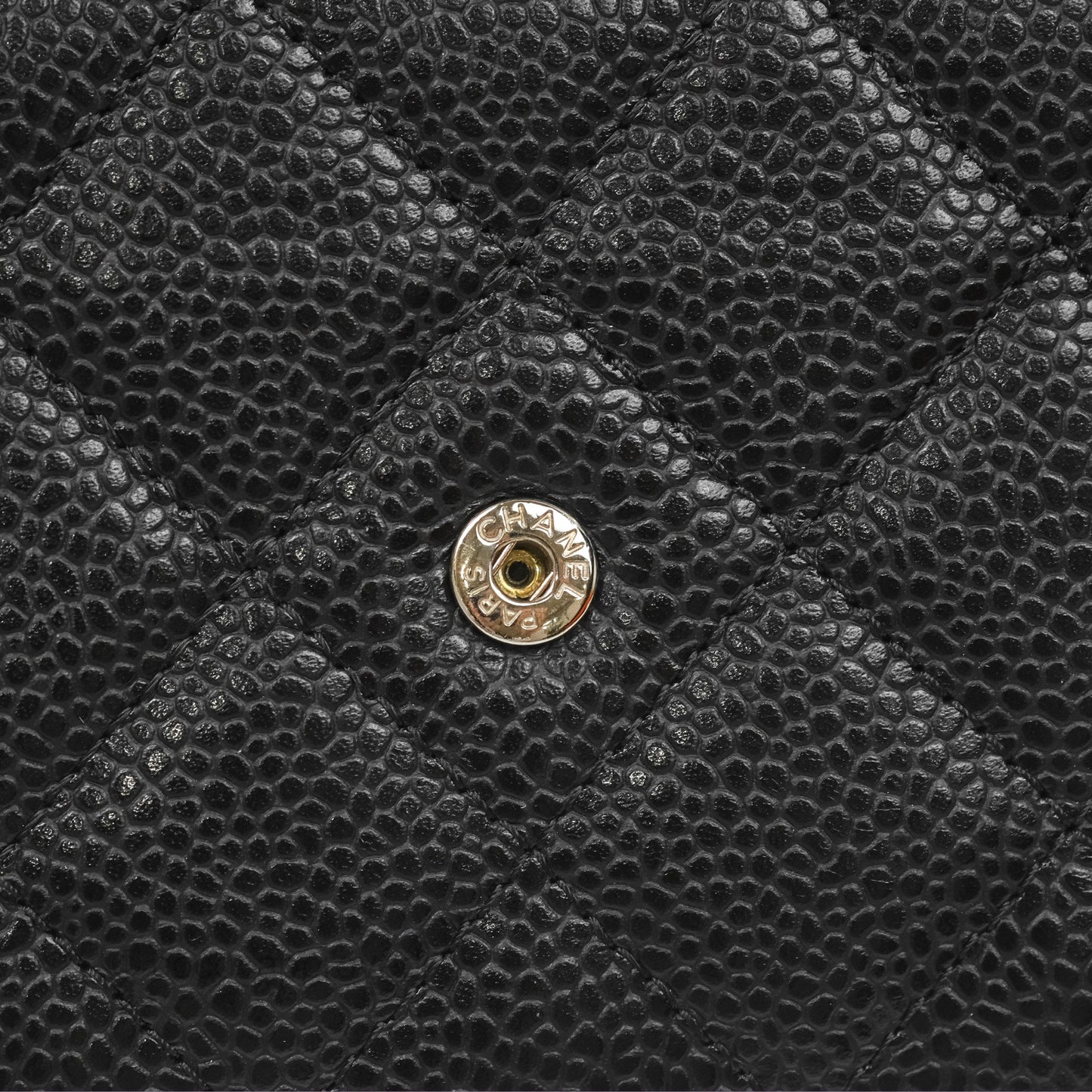 Chanel Quilted Classic Wallet On Chain WOC Black Caviar Silver Hardware