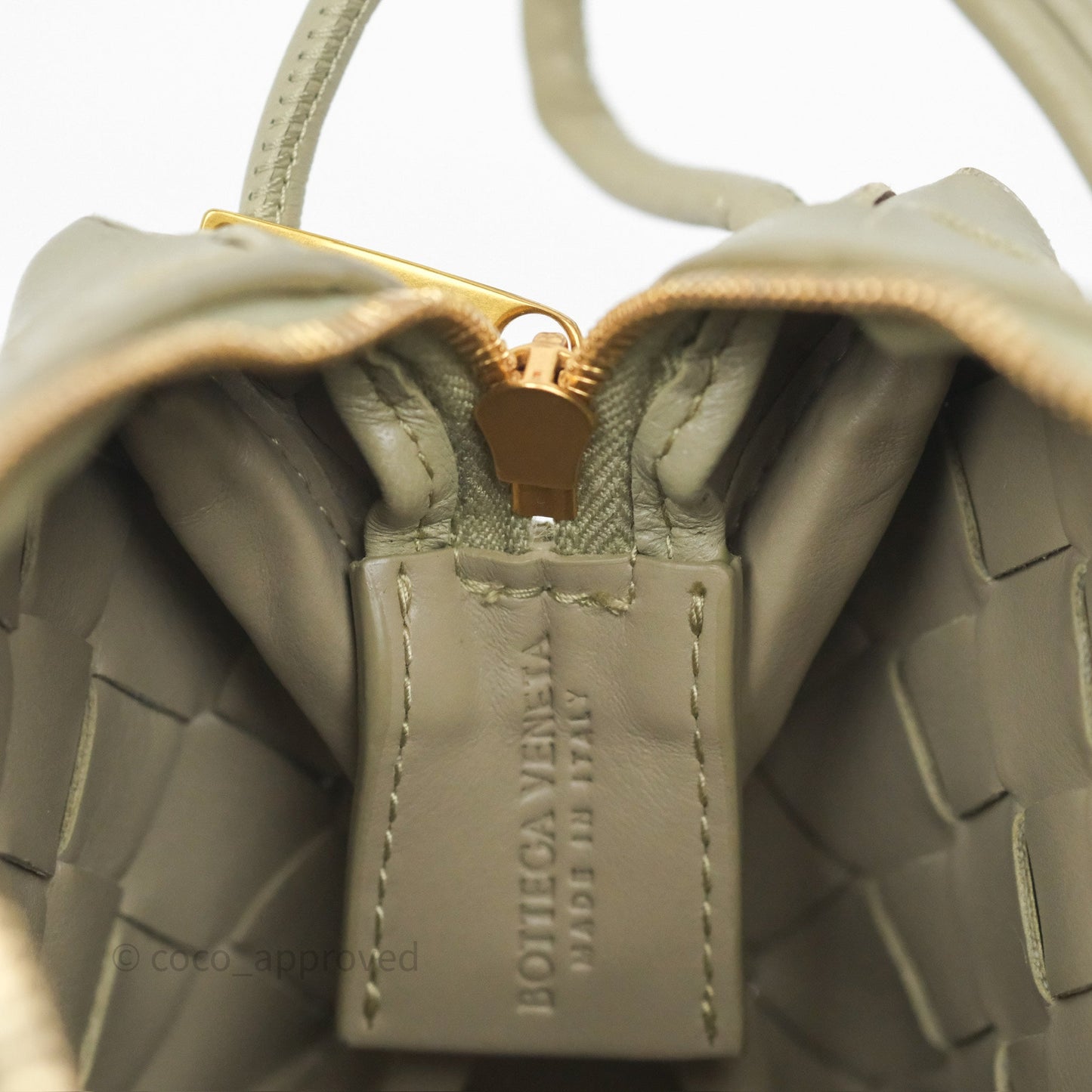 Bottega Veneta Loop Camera Bag Intrecciato Lambskin Travertine