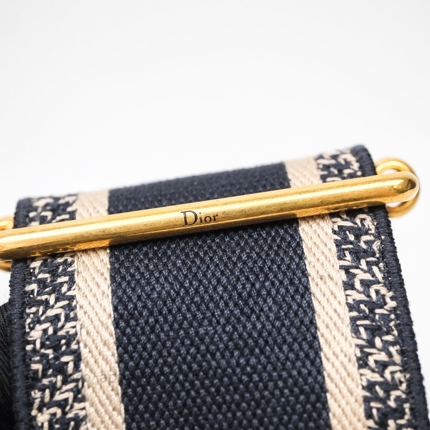 Christian Dior Navy 'Christian Dior Paris' Embroidery Shoulder Strap