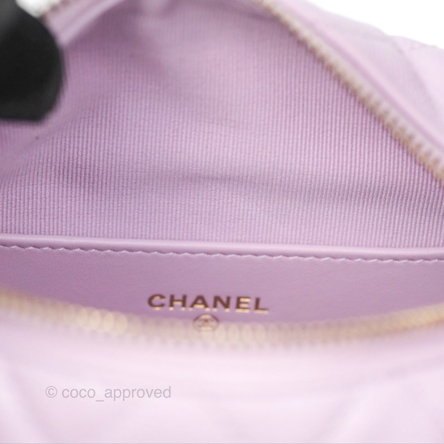 Chanel Bow Hobo Pouch Lilac Caviar Gold Hardware 24S