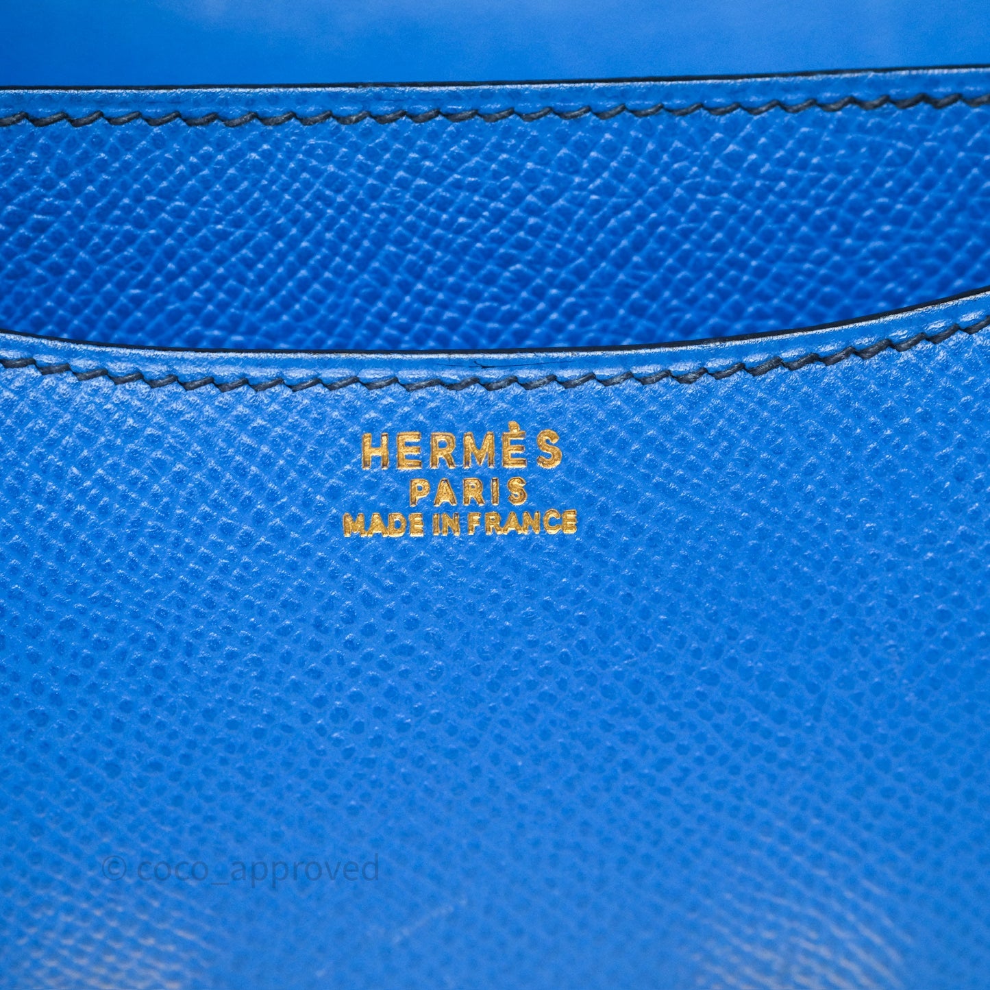 Hermès Constance Mini 18cm Bleu Izmir 7W Epsom Gold Hardware