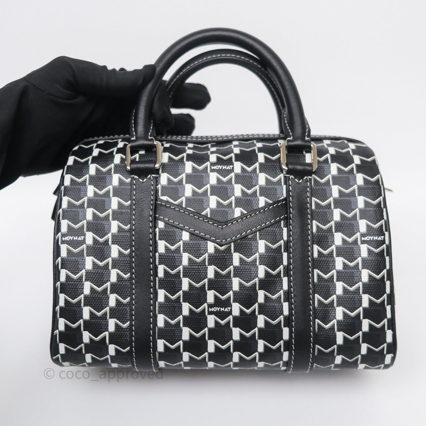 Moynat X Kasing Lung 48H Mini M Labubu Bag Black Canvas Sliver Hardware