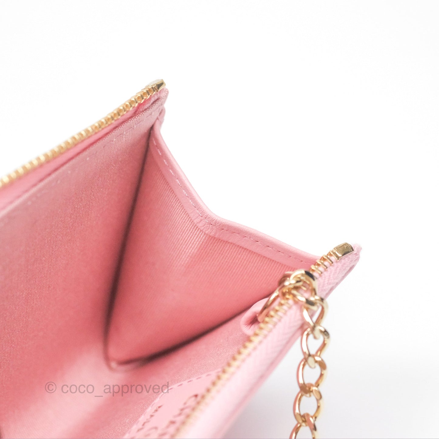 Chanel Key Holder Case Pink Camellia Embossed Lambskin Gold Hardware
