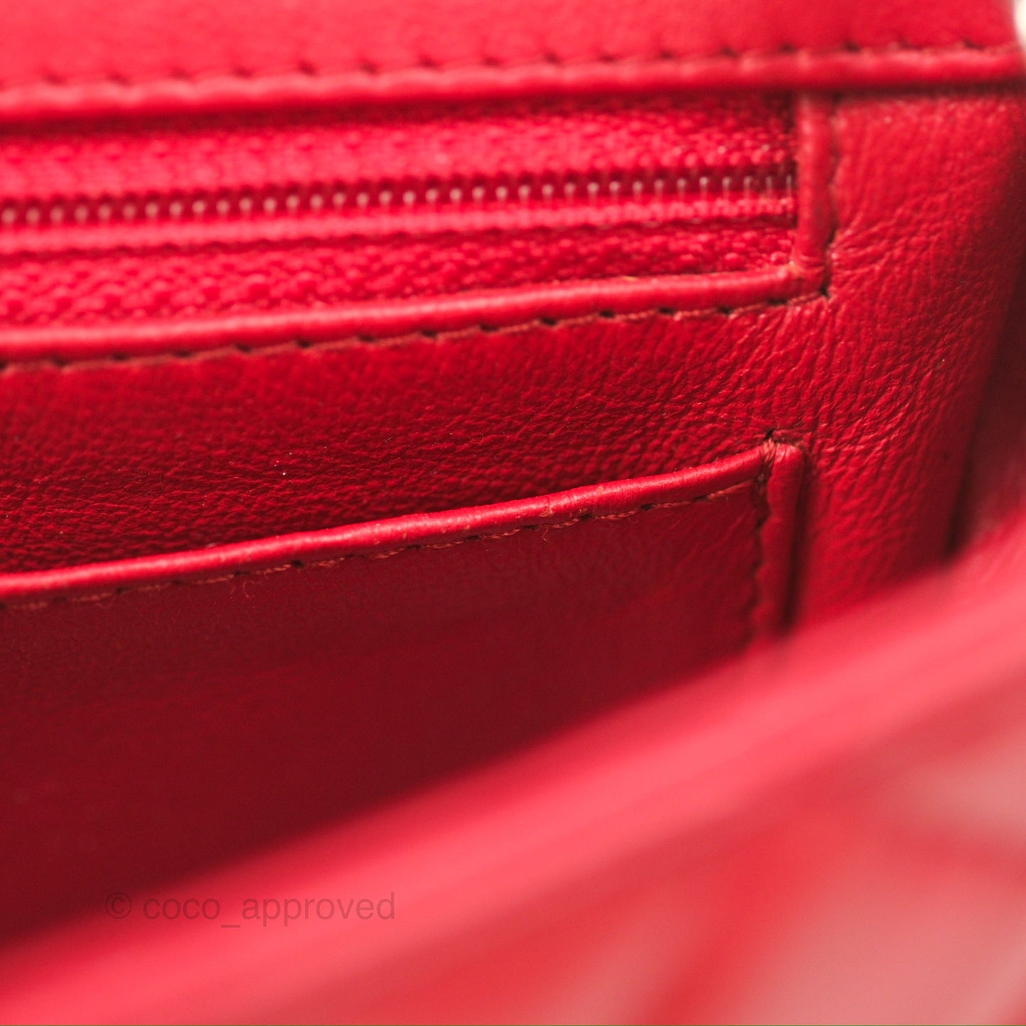 Chanel Quilted Mini Rectangular Flap Red Lambskin Silver Hardware