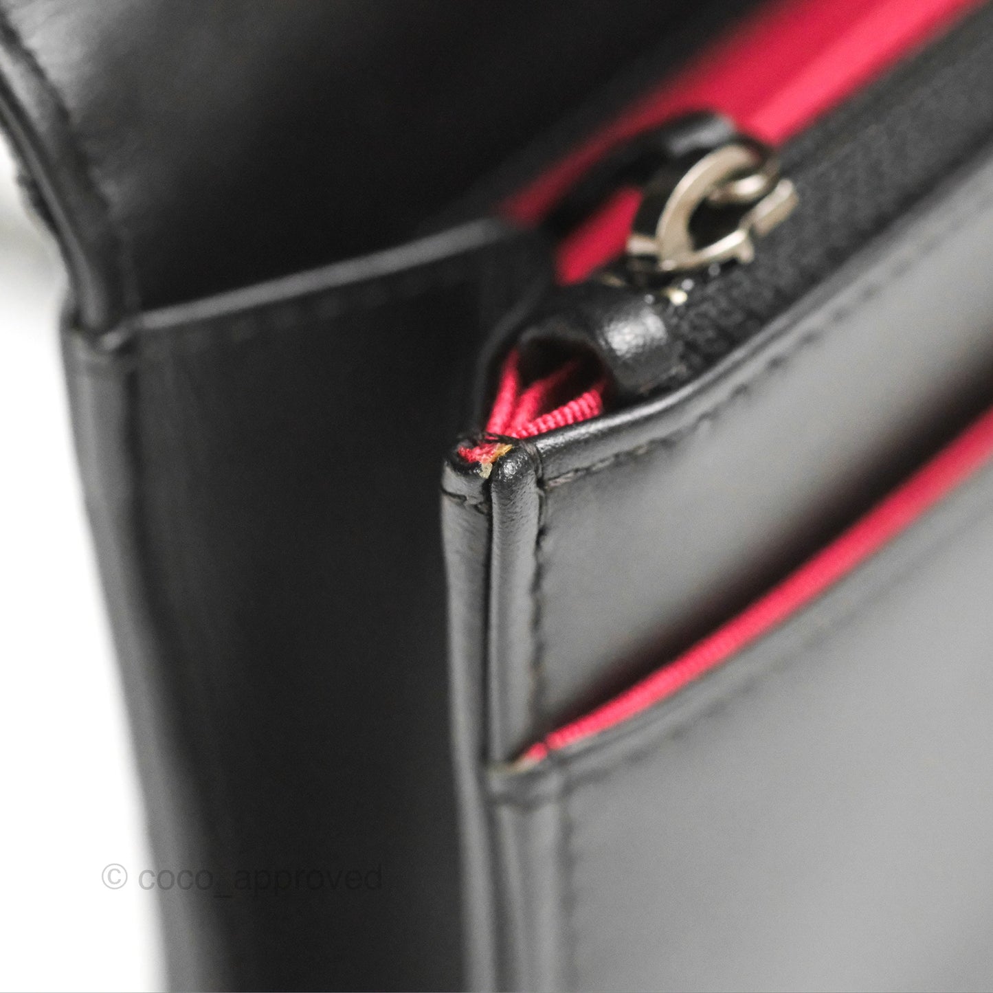Chanel Chevron Wallet on Chain WOC Black Calfskin Gold Hardware