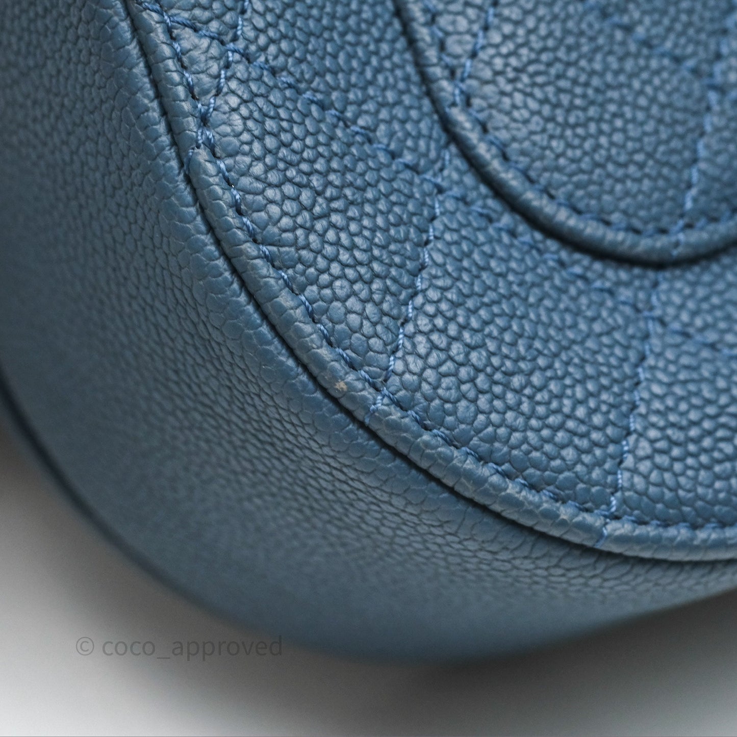 Chanel Medium Cuba Top Handle Flap Bag Blue Caviar Gold Hardware