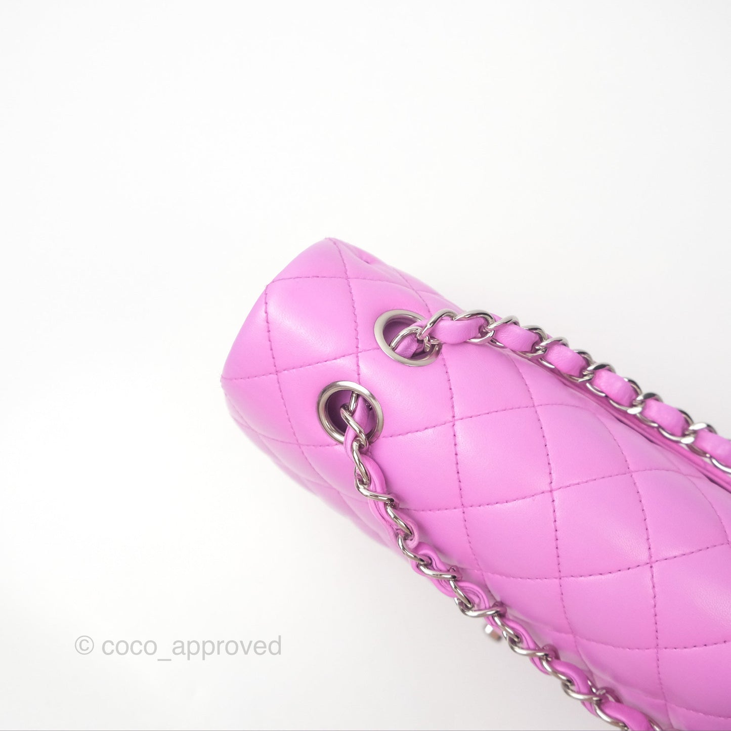 Chanel Medium Classic Flap Quilted Purple Lambskin Silver Hardware