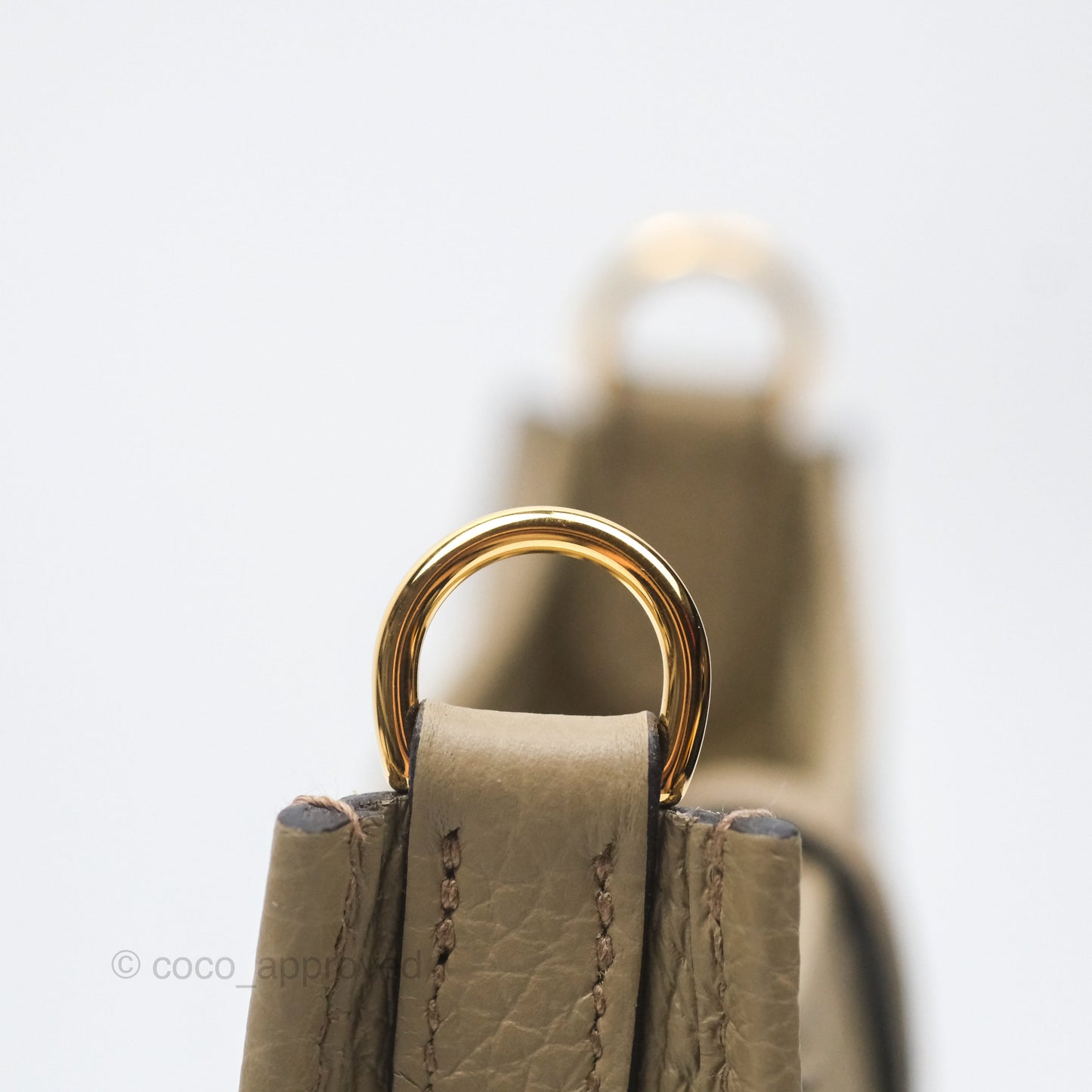 Hermès Mini Evelyne 16 Beige Marfa 8Q Clemence Gold Hardware
