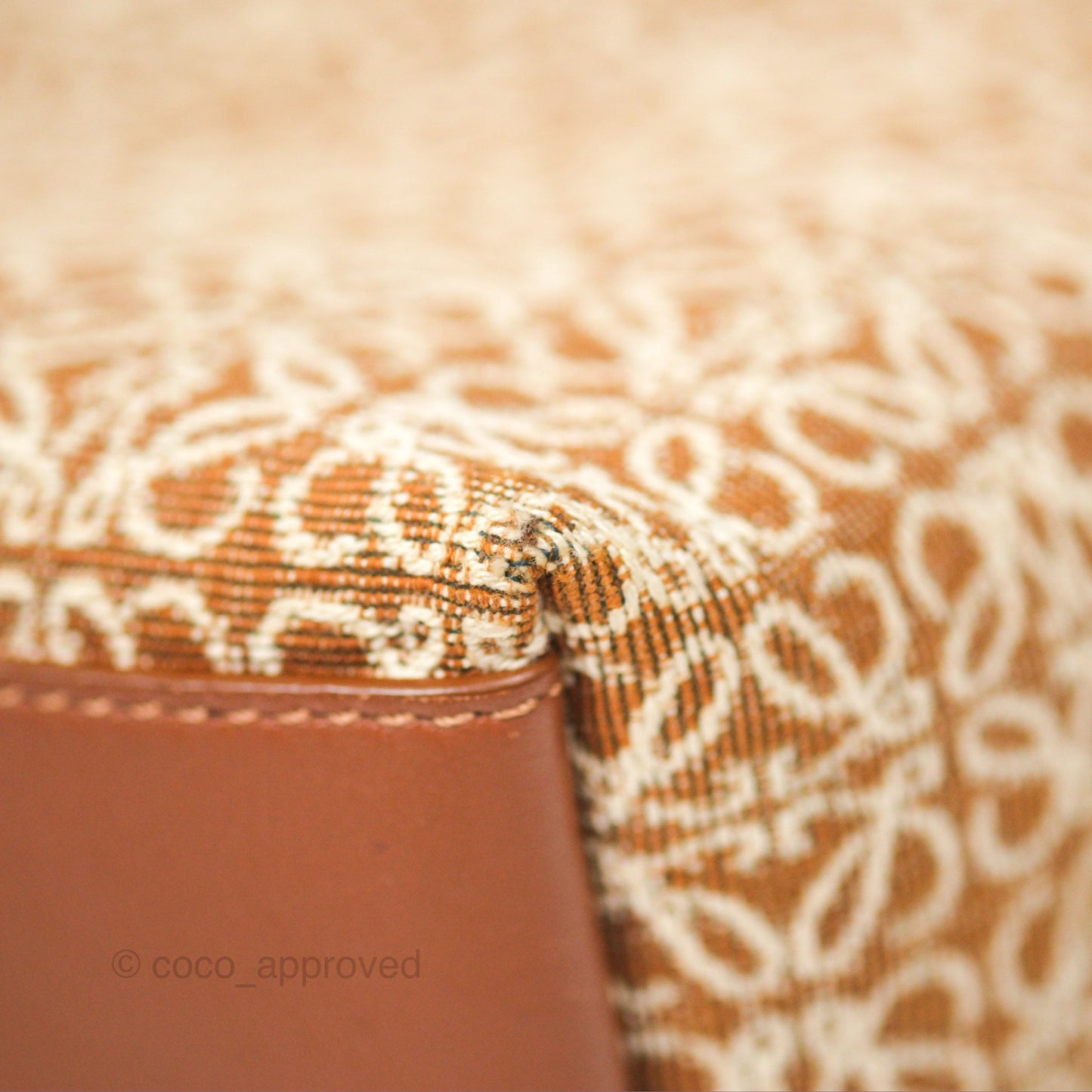 Loewe Small Cubi bag in Anagram Jacquard & Calfskin Tan Pecan