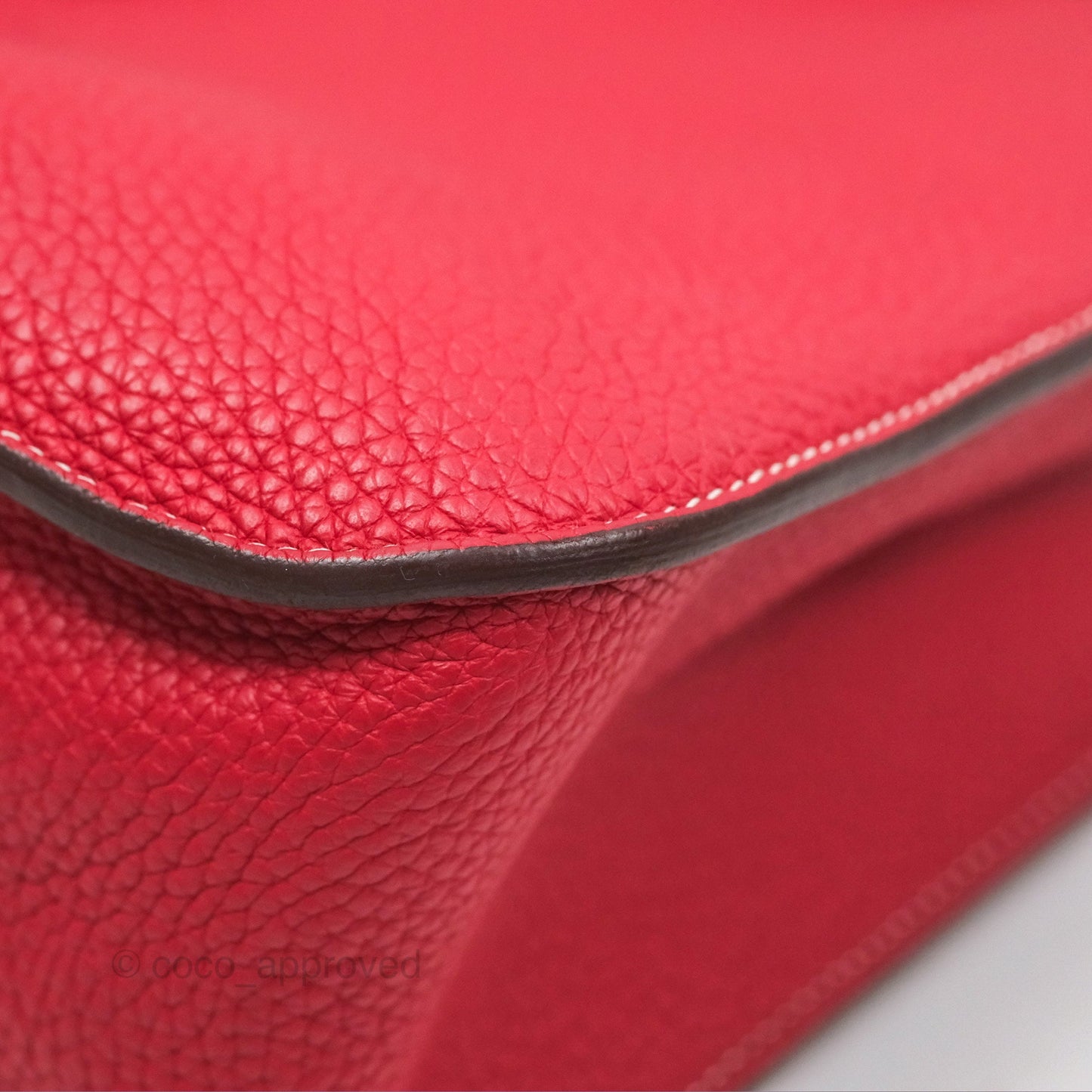 Hermès Halzan 31 Rouge Casque Clemence Palladium Hardware