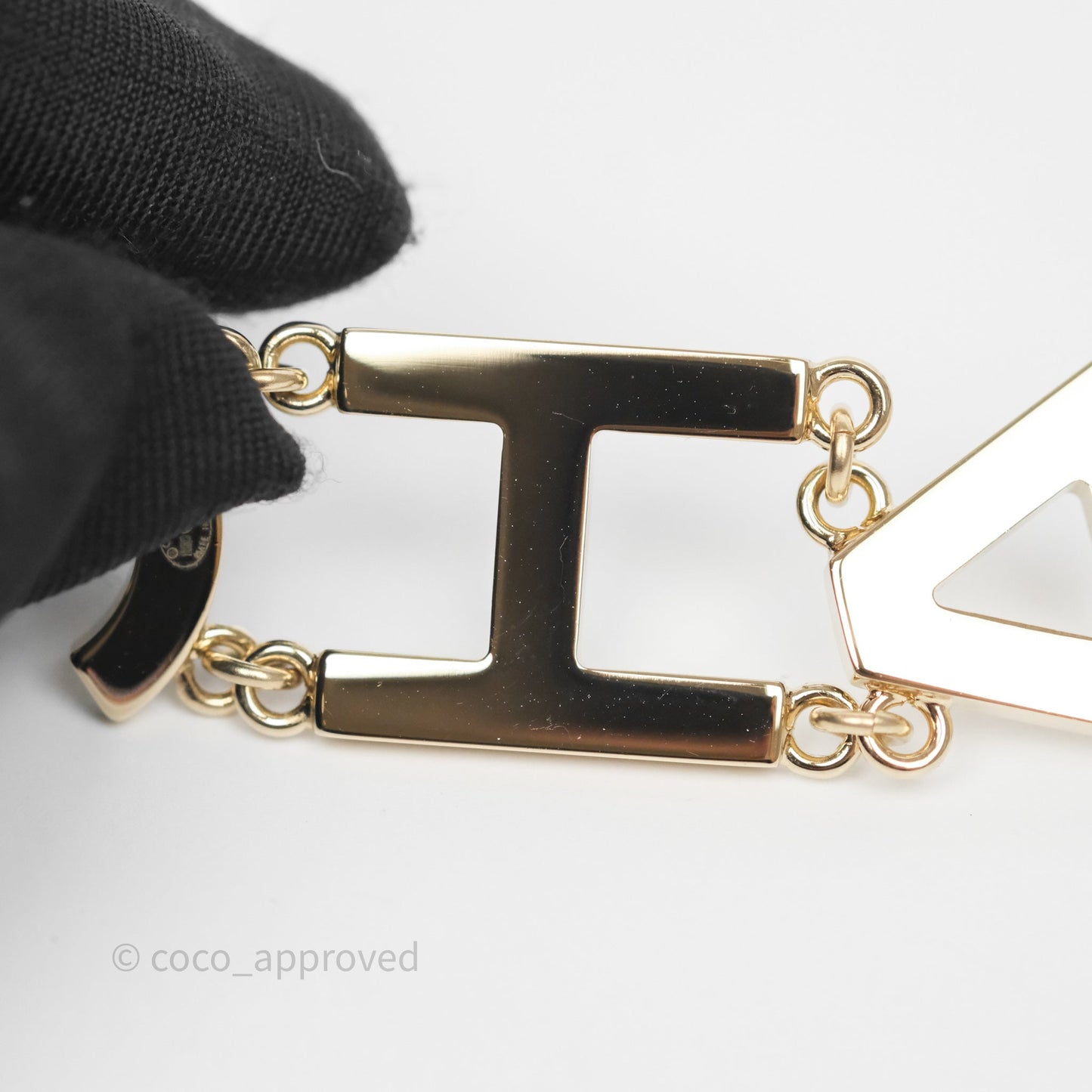 Chanel Letter Cha-Nel Logo Drop Earrings Gold Tone 20V